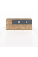 Arges Konsol 4 Raflı 4 Çekmeceli 3 Kapaklı 176x30x83