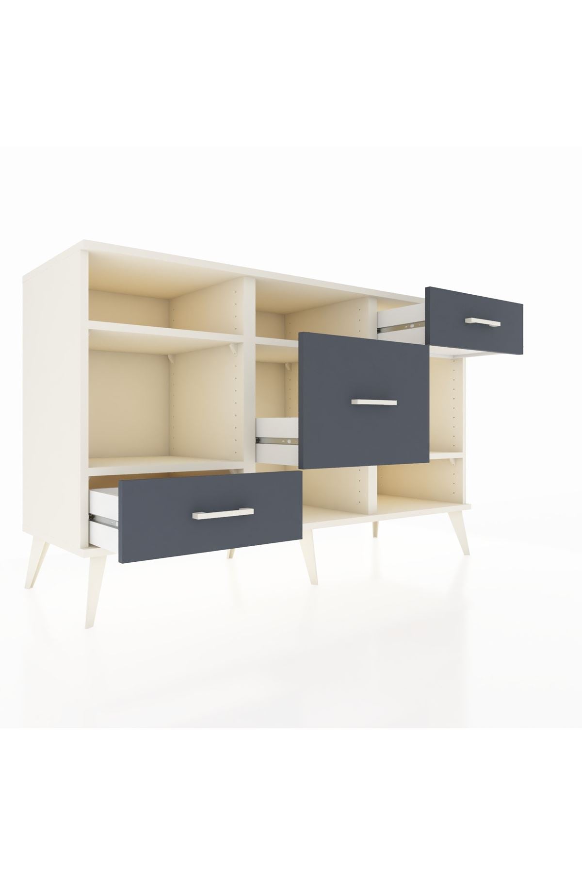 Kronos Konsol 4 Raflı 3 Çekmeceli 132x59x83 - S606M001V05C