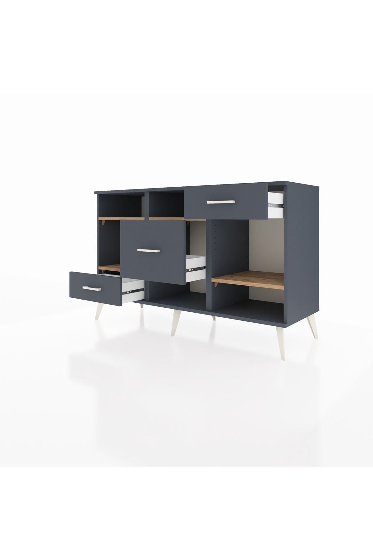 Kronos Konsol 4 Raflı 3 Çekmeceli 132x59x83 - S606M001V11C
