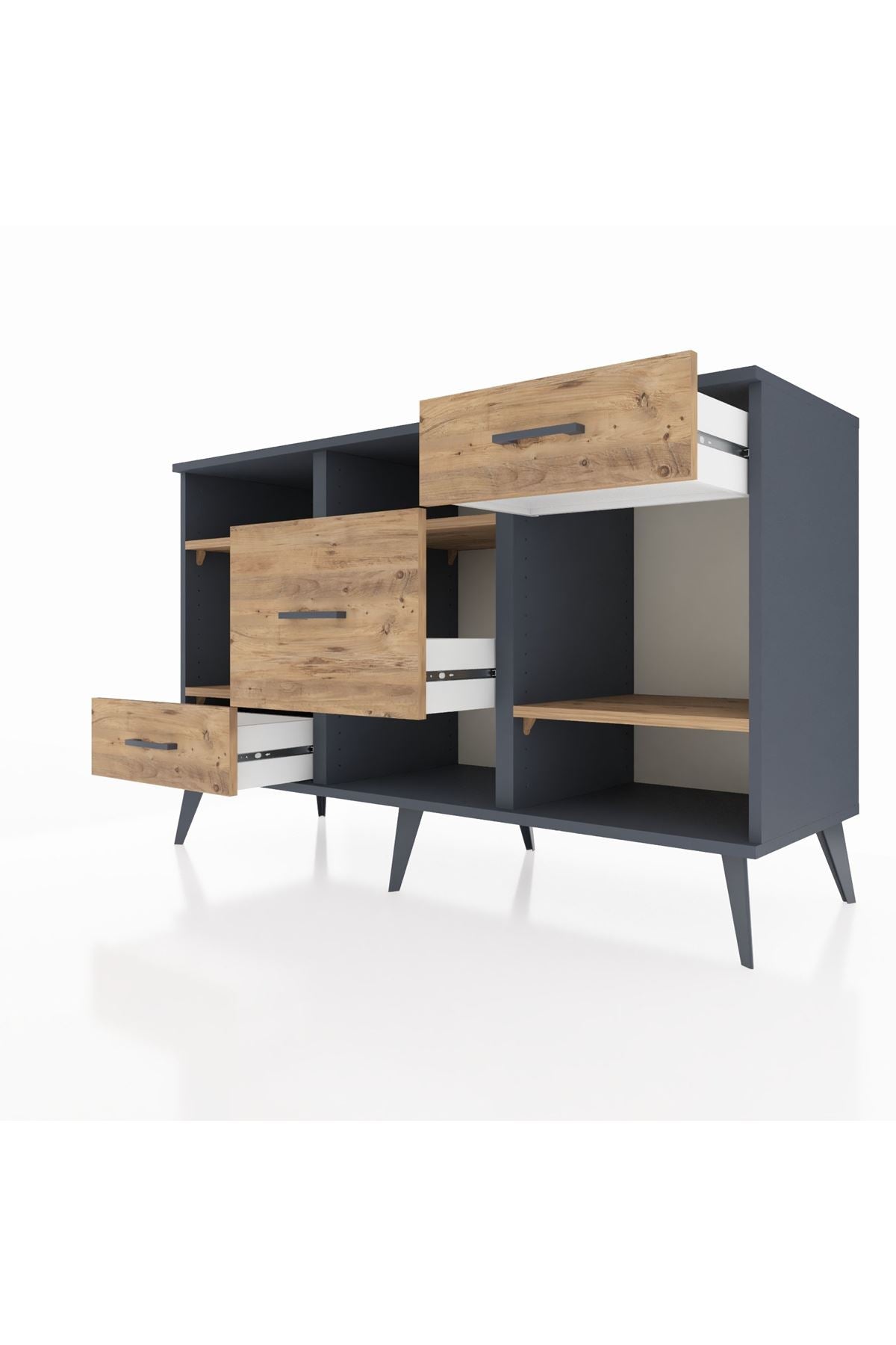 Kronos Konsol 4 Raflı 3 Çekmeceli 132x59x83 - S606M001V12C