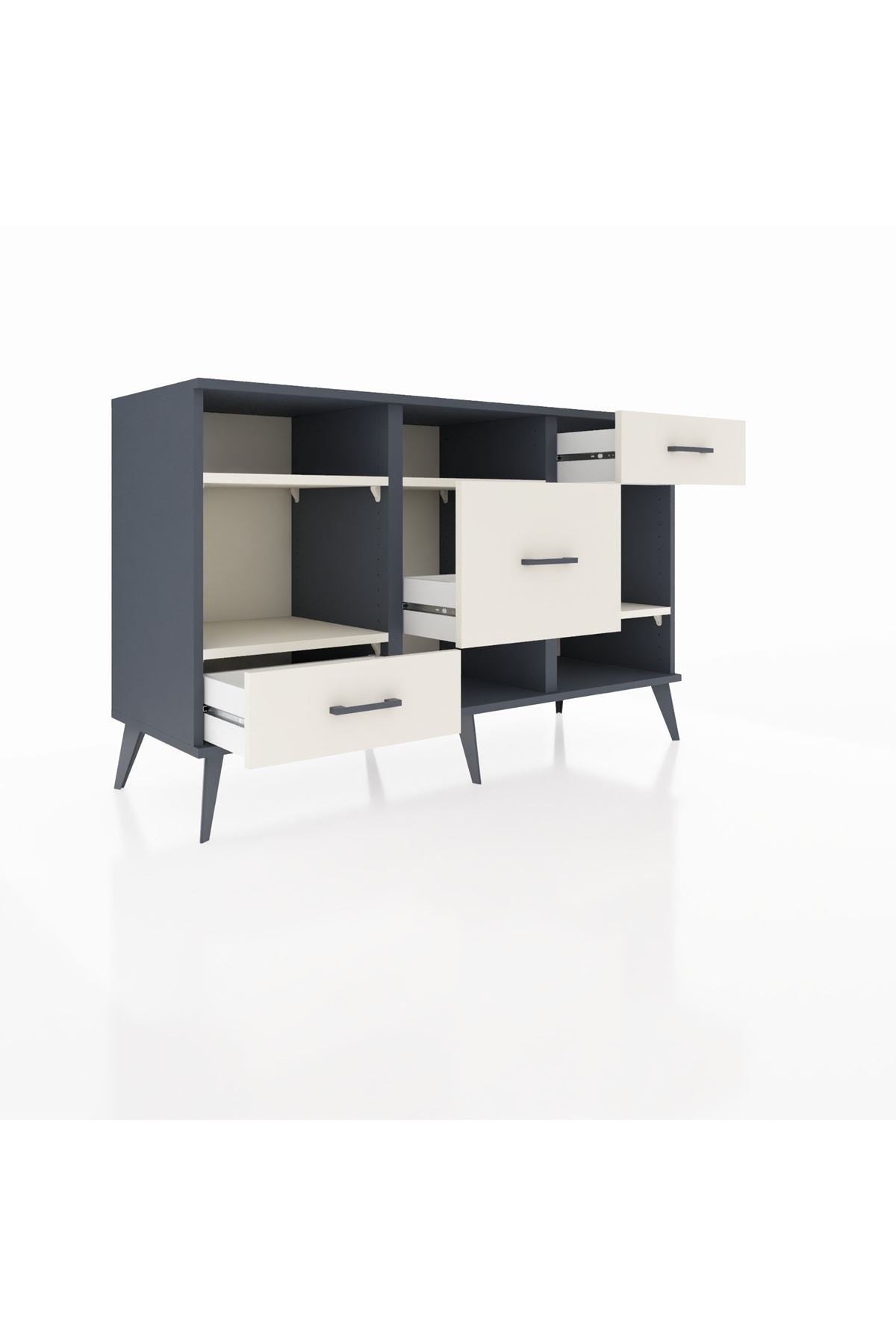 Kronos Konsol 4 Raflı 3 Çekmeceli 132x59x83 - S606M001V13C