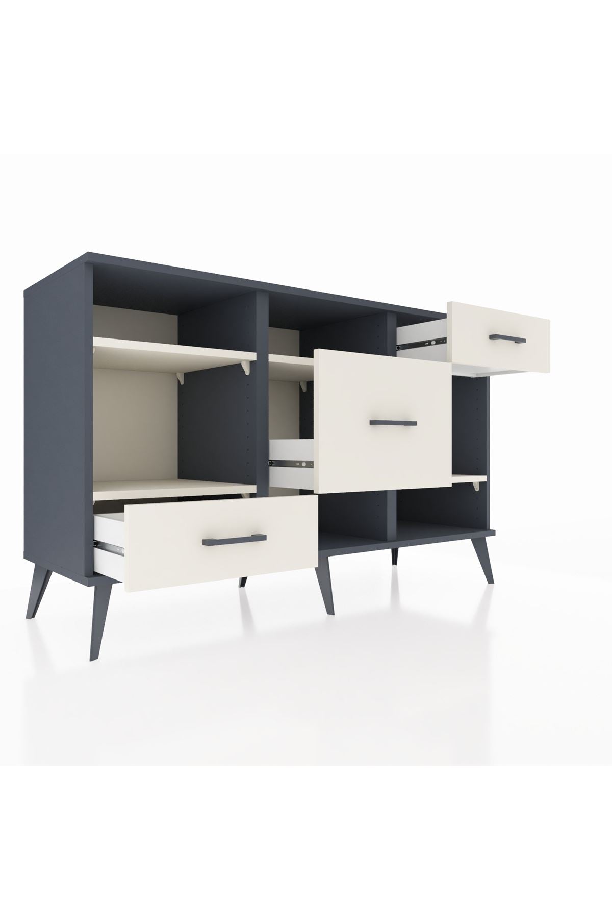 Kronos Konsol 4 Raflı 3 Çekmeceli 132x59x83 - S606M001V13C
