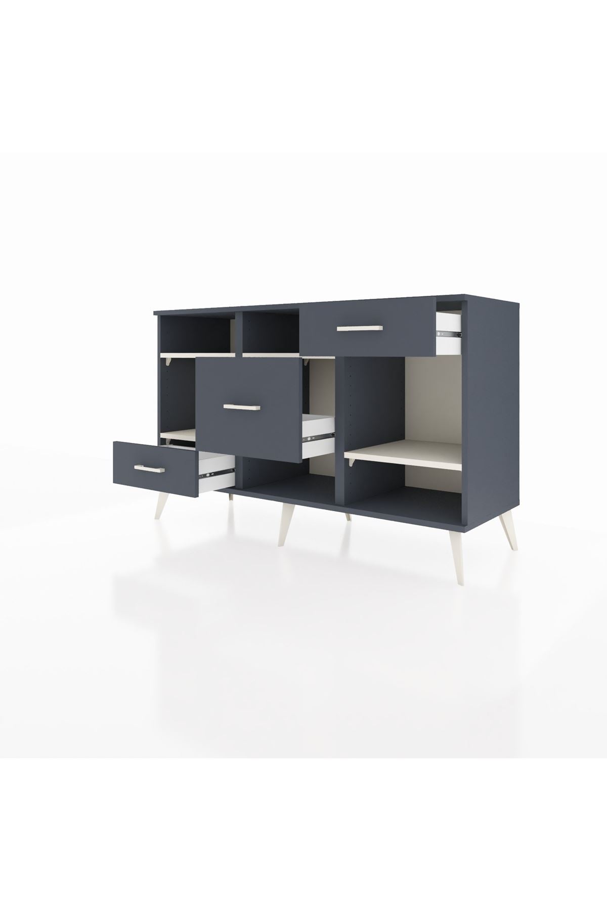 Kronos Konsol 4 Raflı 3 Çekmeceli 132x59x83 - S606M001V14C