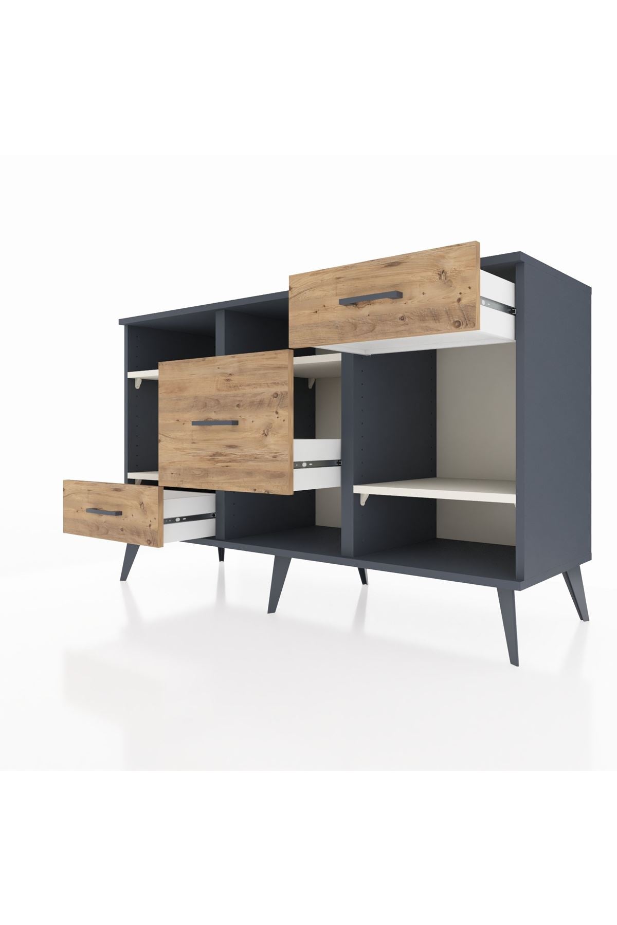 Kronos Konsol 4 Raflı 3 Çekmeceli 132x59x83 - S606M001V15C