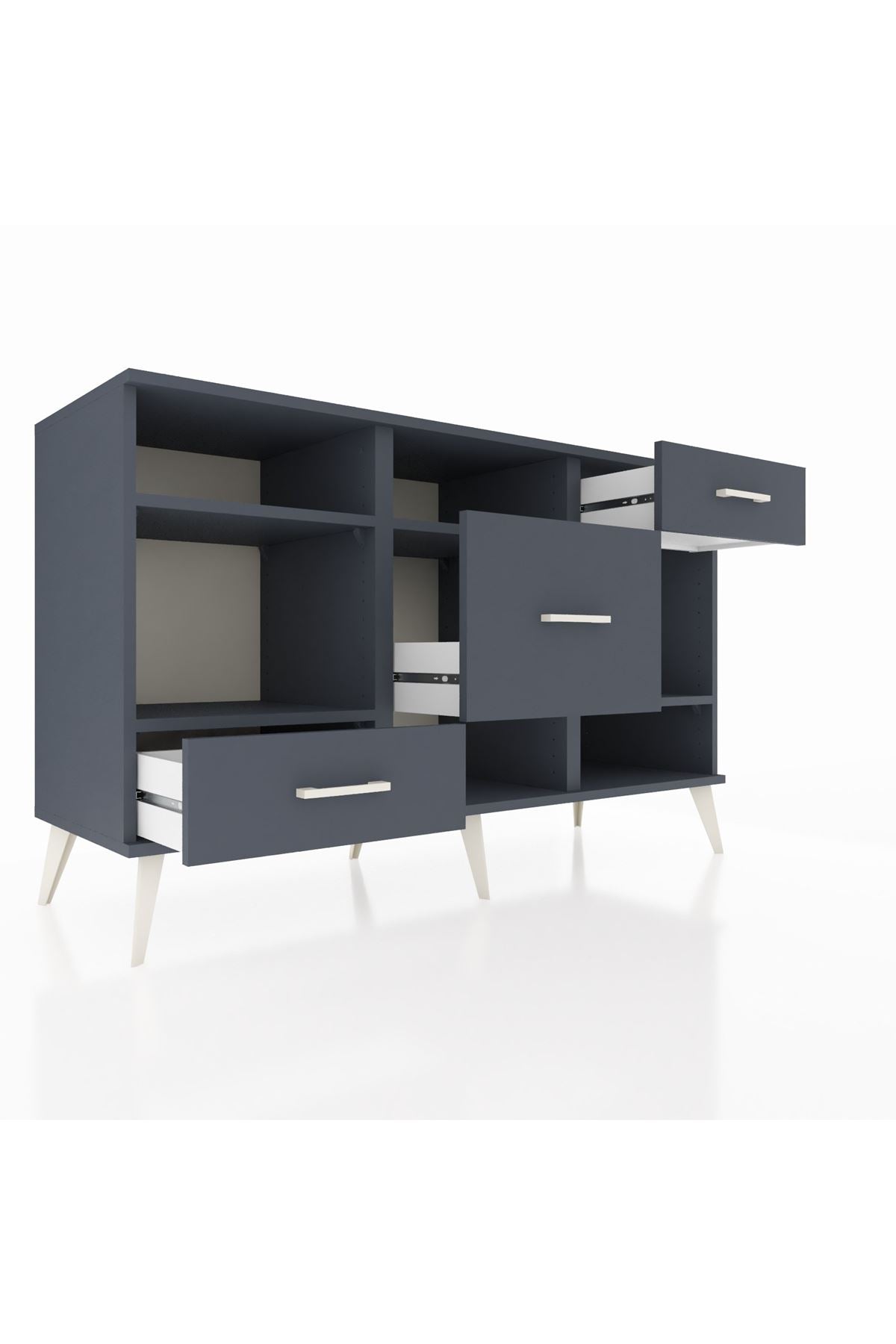 Kronos Konsol 4 Raflı 3 Çekmeceli 132x59x83 - S606M001V17C