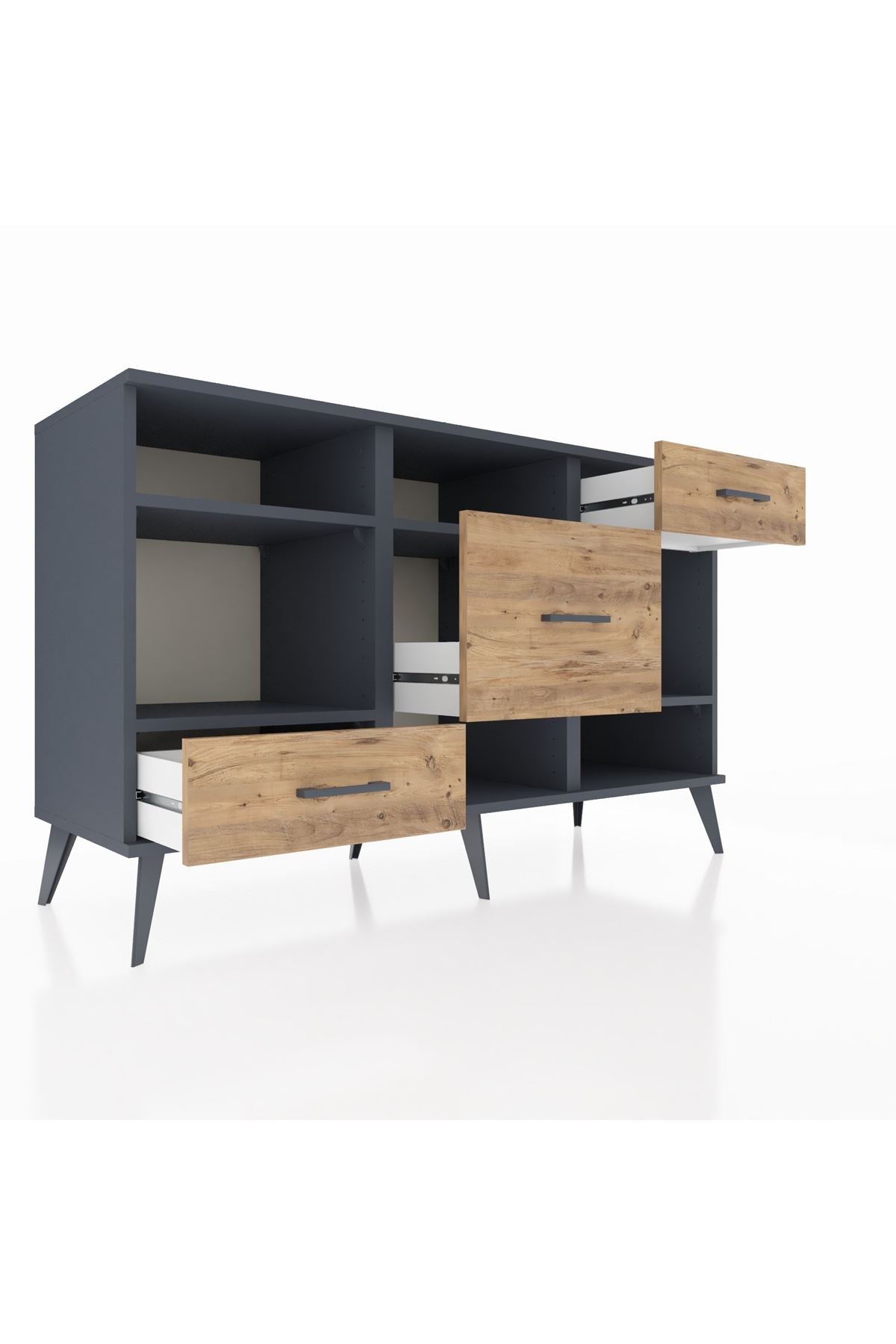 Kronos Konsol 4 Raflı 3 Çekmeceli 132x59x83 - S606M001V18C