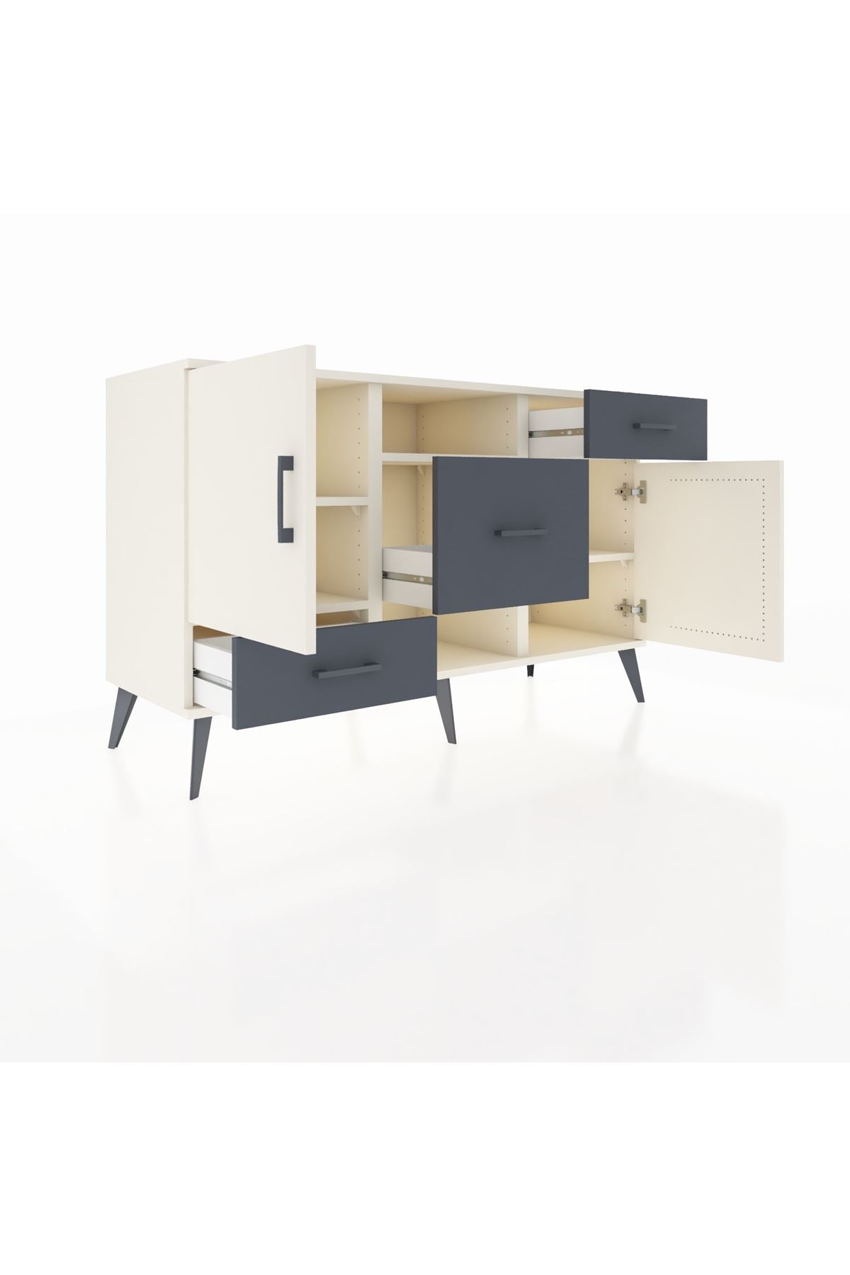 Kronos Konsol 4 Raflı 3 Çekmeceli 2 Kapaklı 132x59x83 - S606M002V05C
