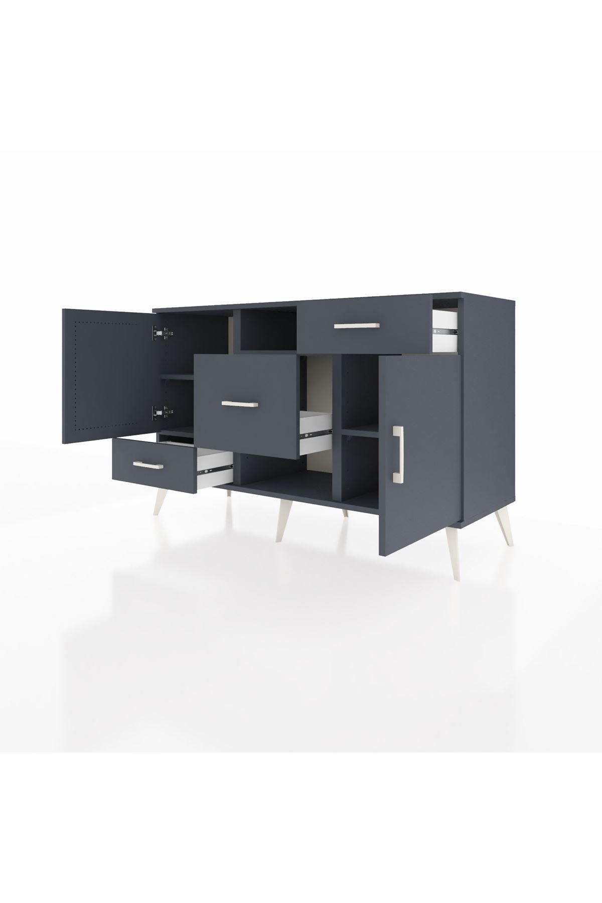 Kronos Konsol 4 Raflı 3 Çekmeceli 2 Kapaklı 132x59x83 - S606M002V17C