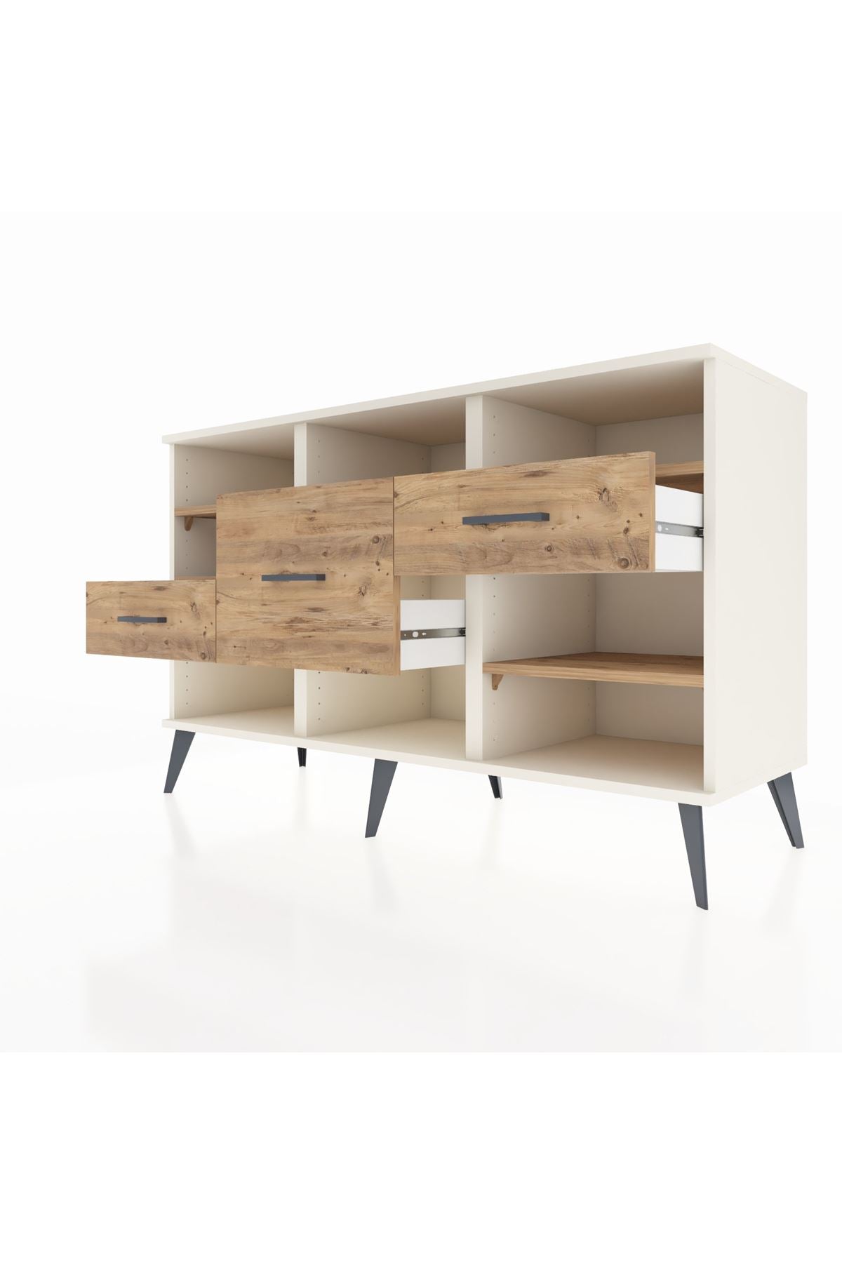 Kronos Konsol 5 Raflı 3 Çekmeceli 132x59x83 - S606M004V03C