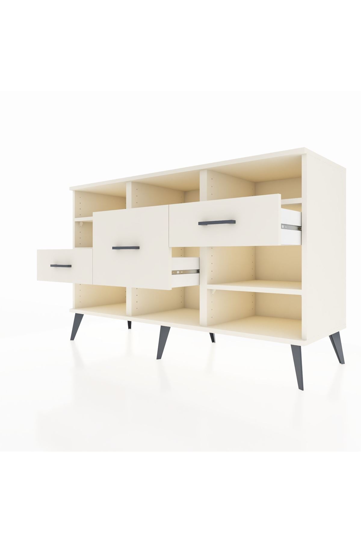 Kronos Konsol 5 Raflı 3 Çekmeceli 132x59x83 - S606M004V04C