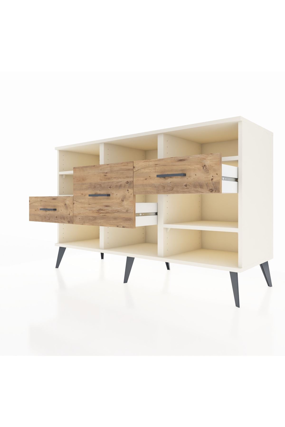 Kronos Konsol 5 Raflı 3 Çekmeceli 132x59x83 - S606M004V06C