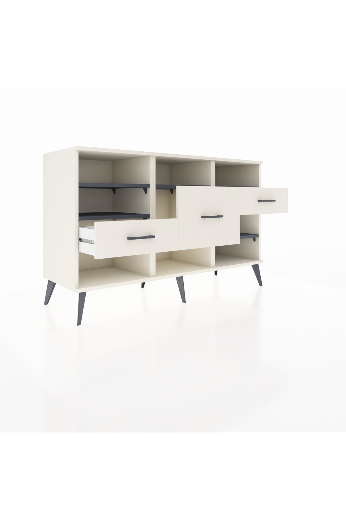 Kronos Konsol 5 Raflı 3 Çekmeceli 132x59x83 - S606M004V07C