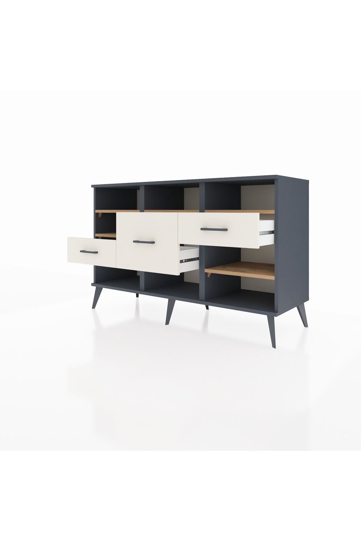 Kronos Konsol 5 Raflı 3 Çekmeceli 132x59x83 - S606M004V10C