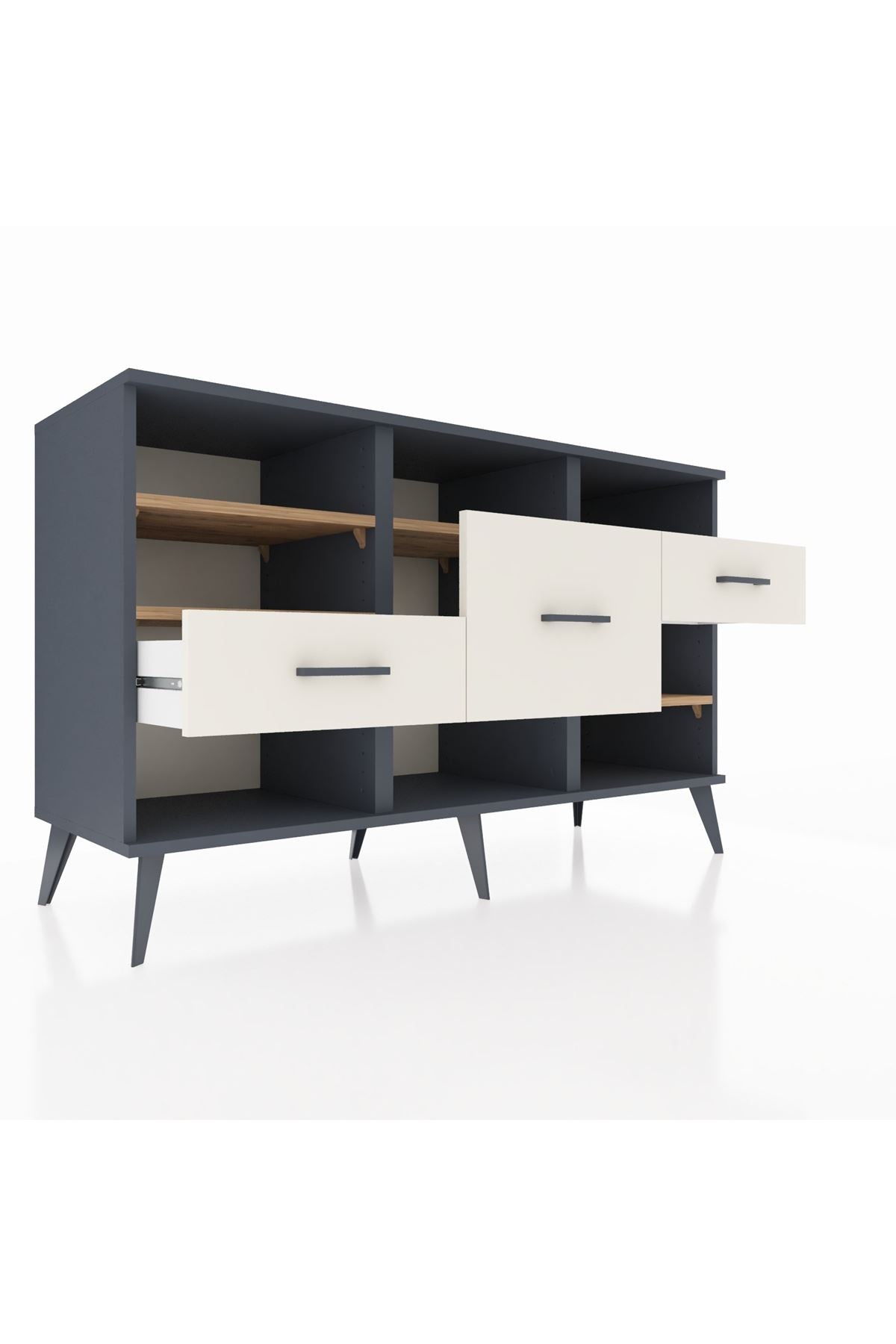 Kronos Konsol 5 Raflı 3 Çekmeceli 132x59x83 - S606M004V10C