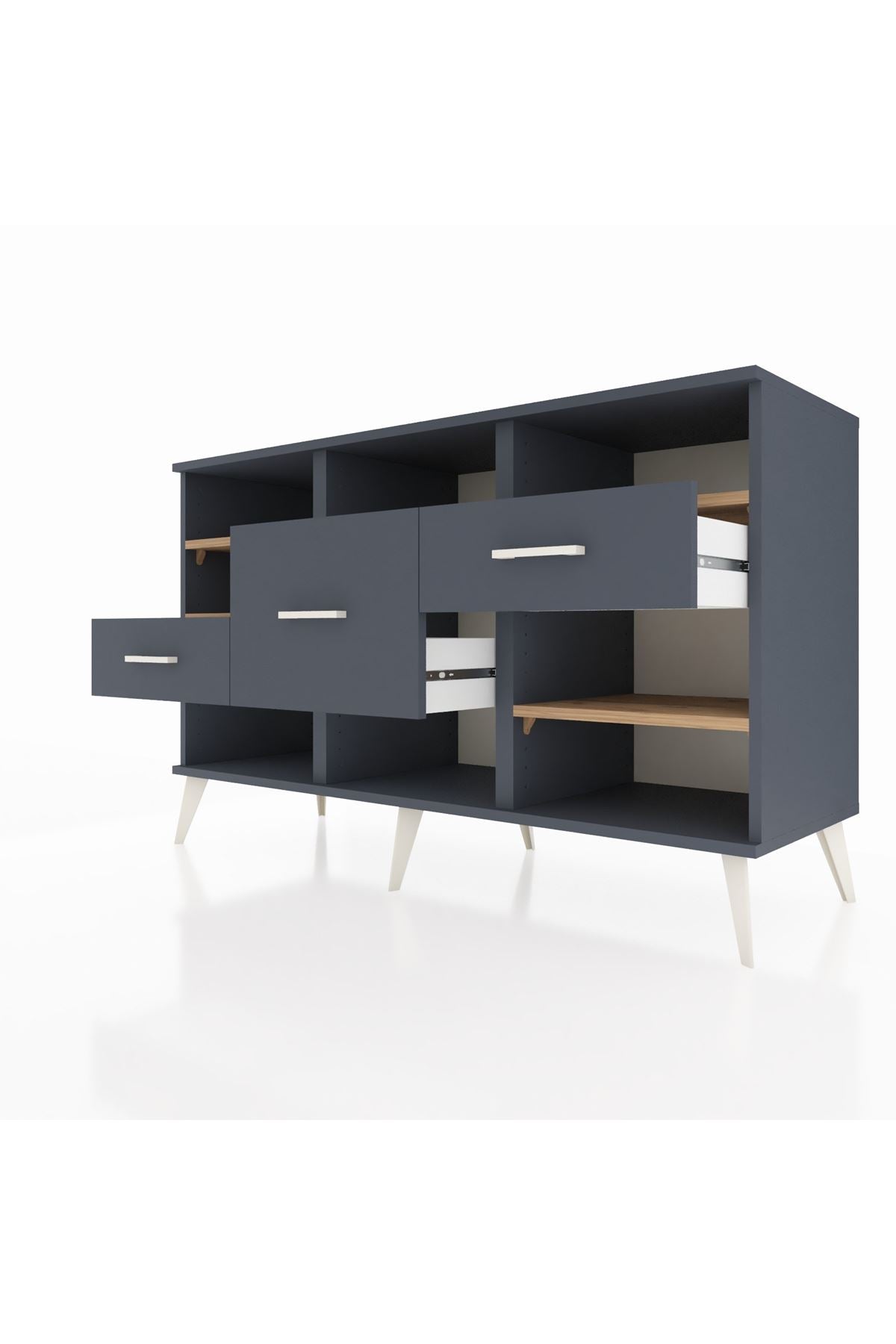 Kronos Konsol 5 Raflı 3 Çekmeceli 132x59x83 - S606M004V11C