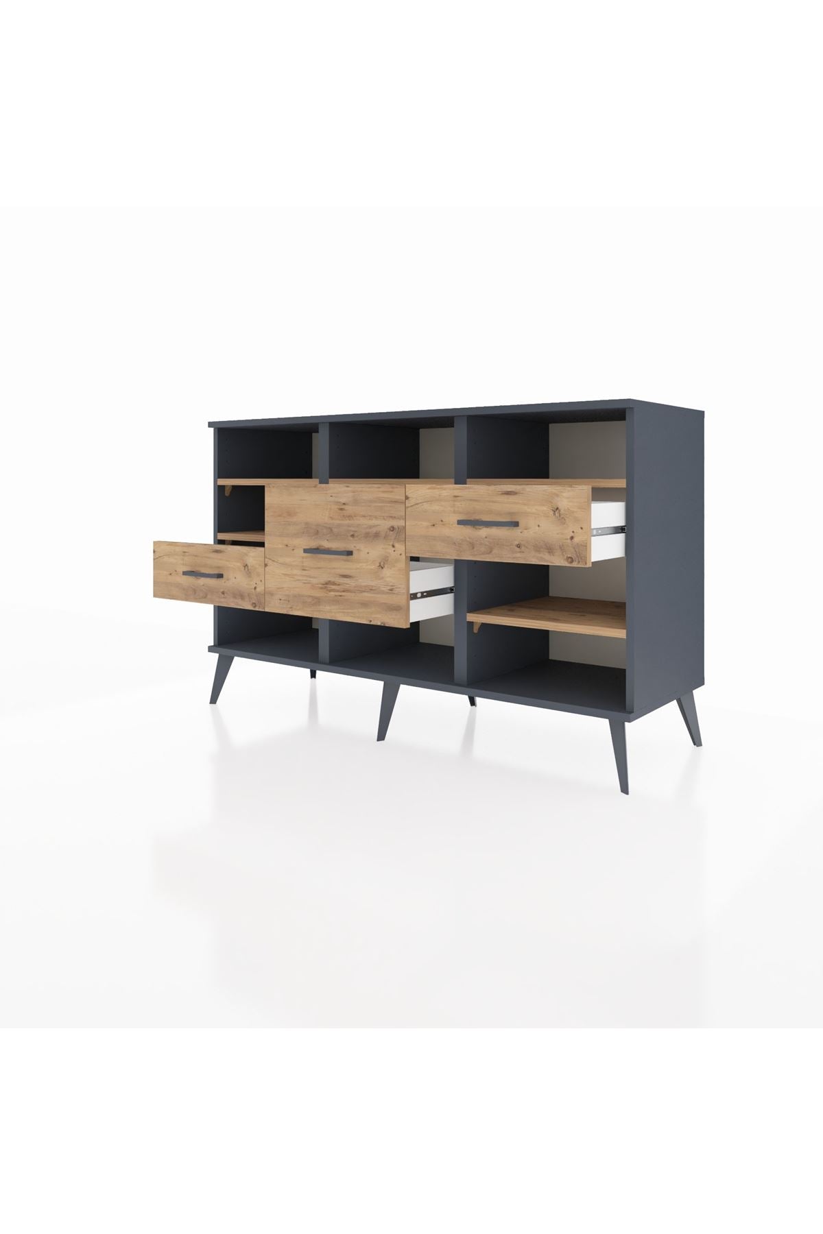 Kronos Konsol 5 Raflı 3 Çekmeceli 132x59x83 - S606M004V12C