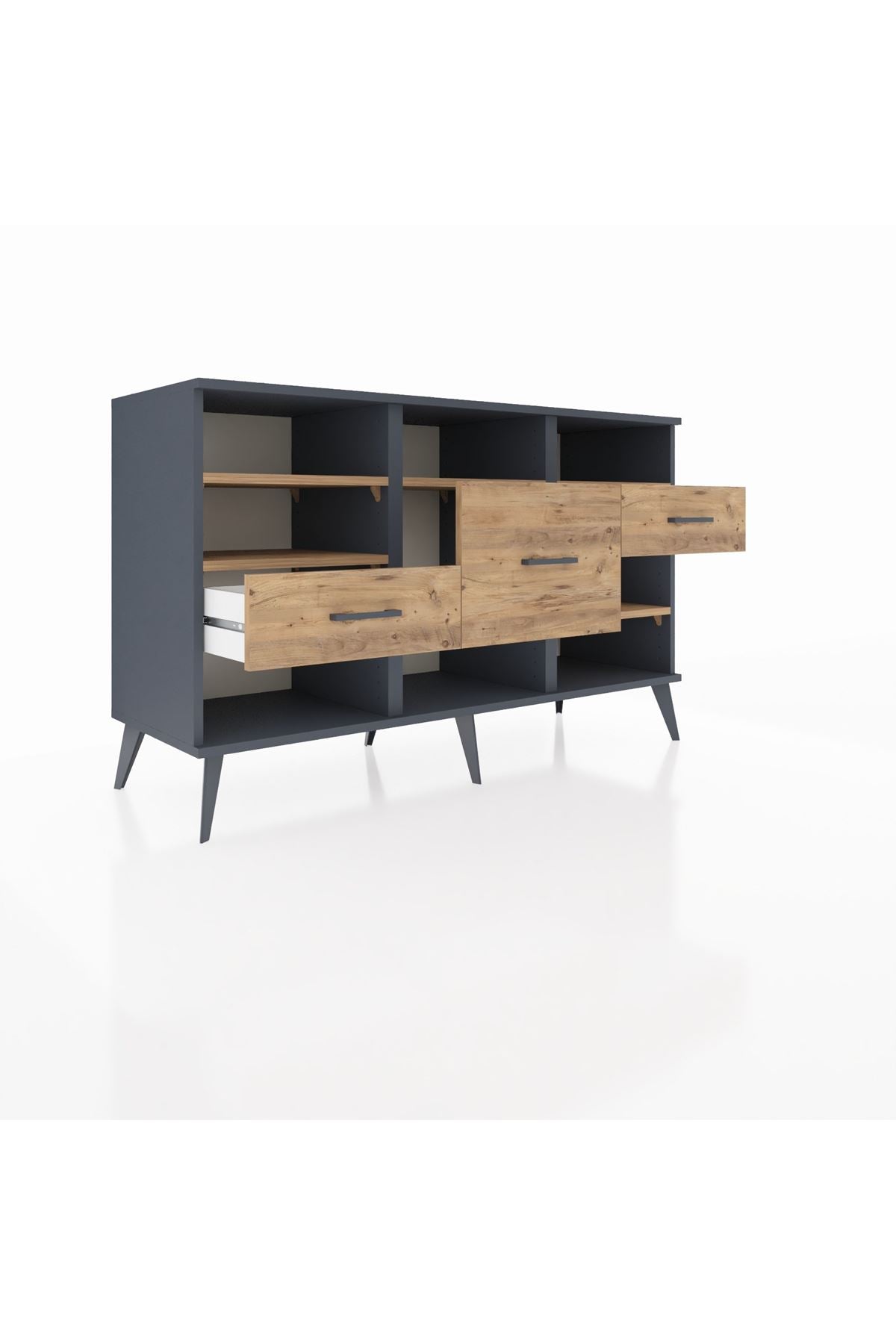 Kronos Konsol 5 Raflı 3 Çekmeceli 132x59x83 - S606M004V12C
