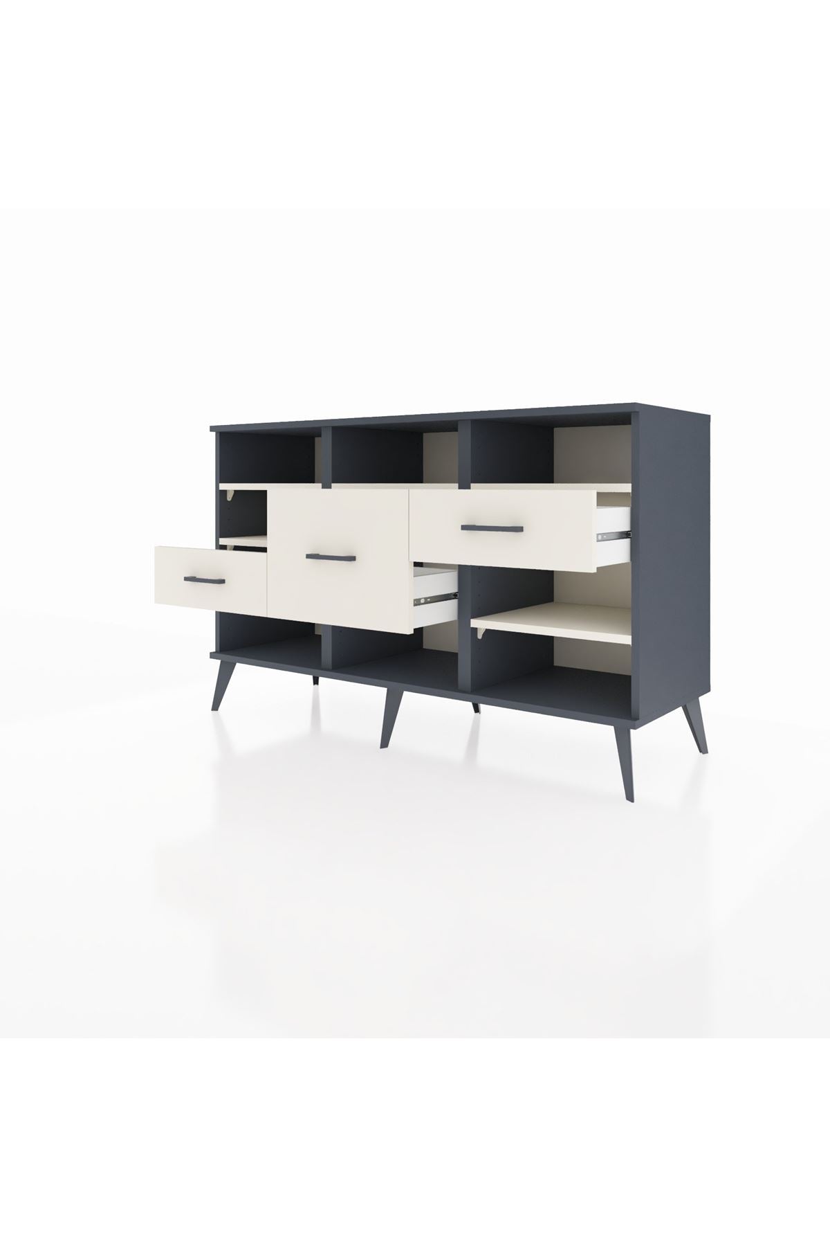 Kronos Konsol 5 Raflı 3 Çekmeceli 132x59x83 - S606M004V13C