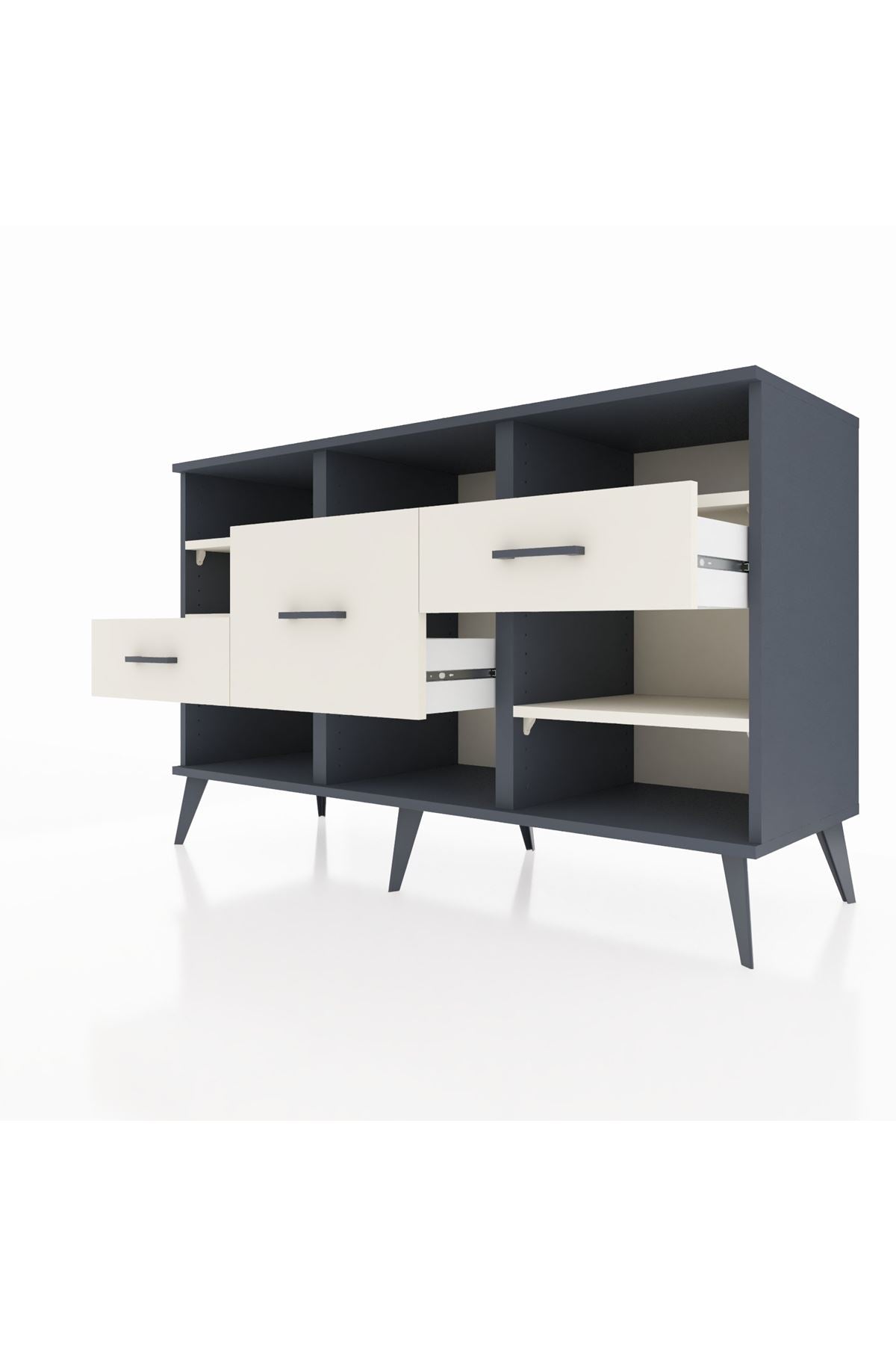 Kronos Konsol 5 Raflı 3 Çekmeceli 132x59x83 - S606M004V13C