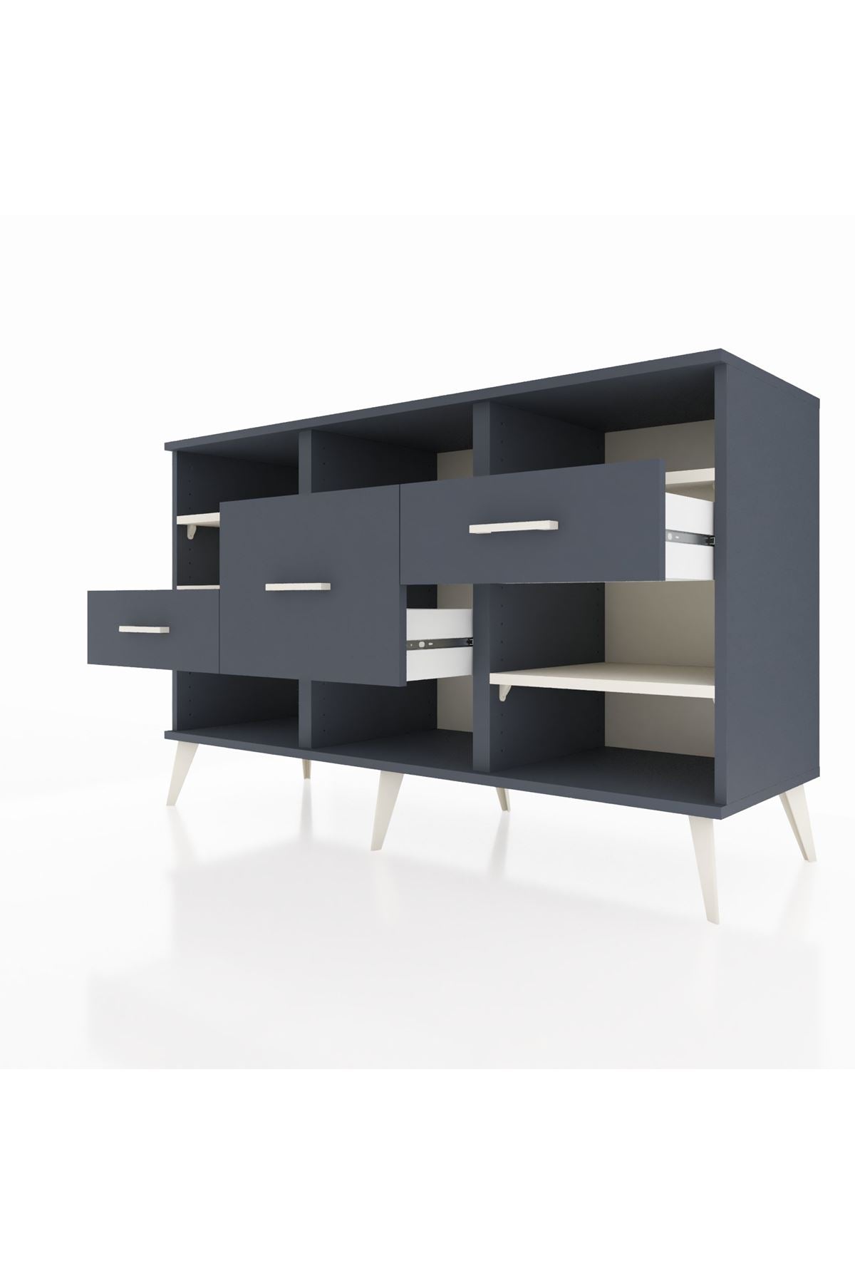 Kronos Konsol 5 Raflı 3 Çekmeceli 132x59x83 - S606M004V14C