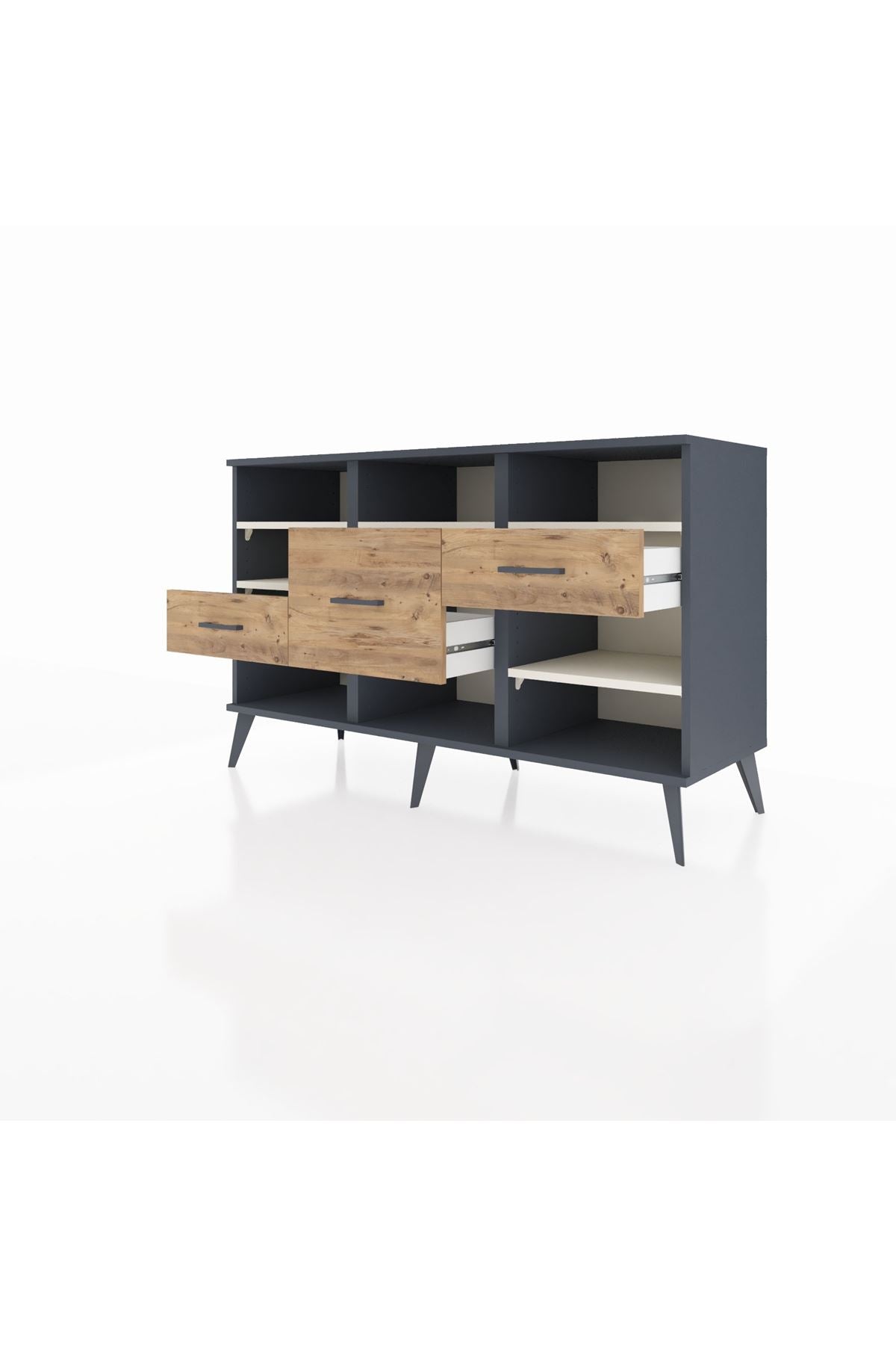Kronos Konsol 5 Raflı 3 Çekmeceli 132x59x83 - S606M004V15C