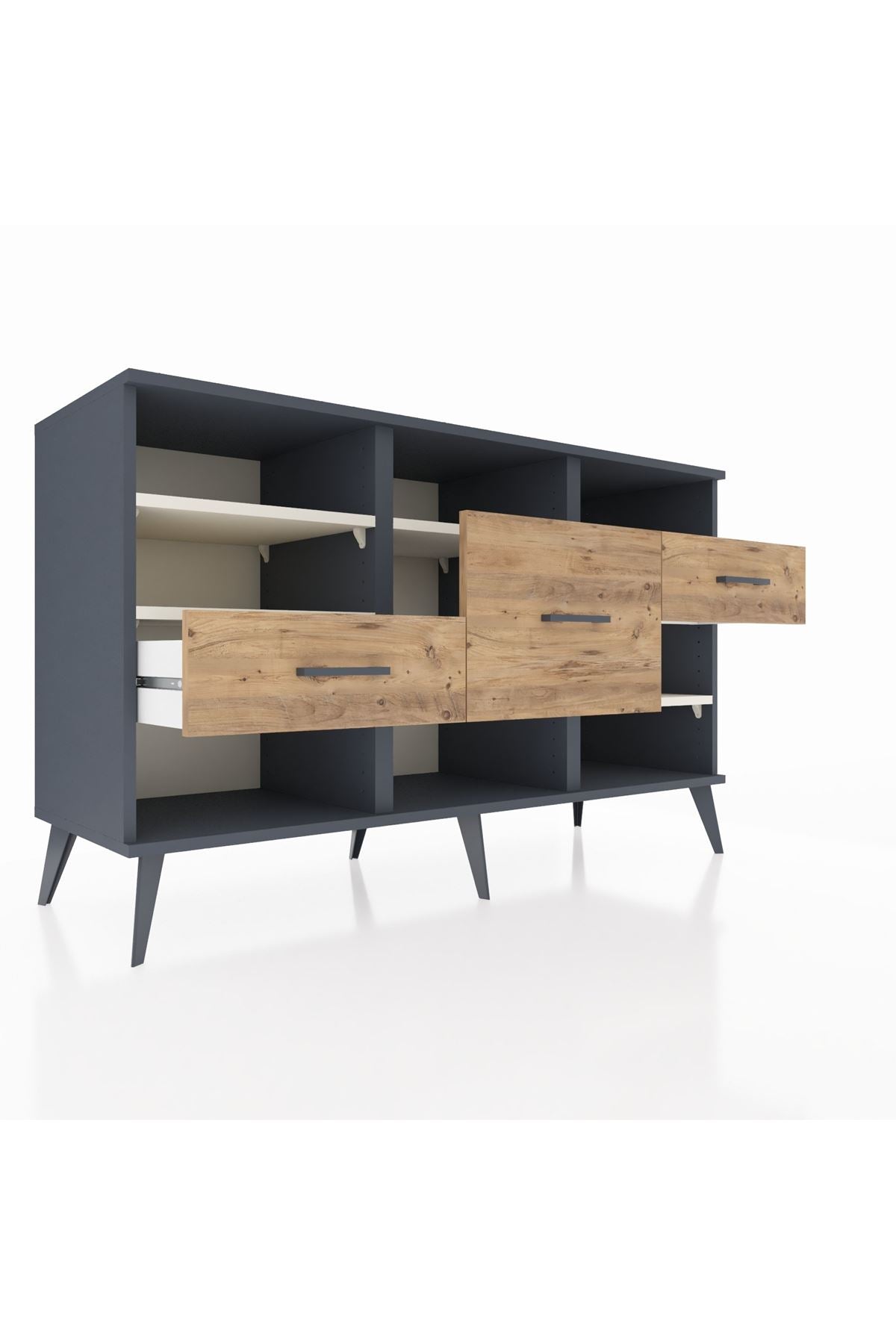 Kronos Konsol 5 Raflı 3 Çekmeceli 132x59x83 - S606M004V15C