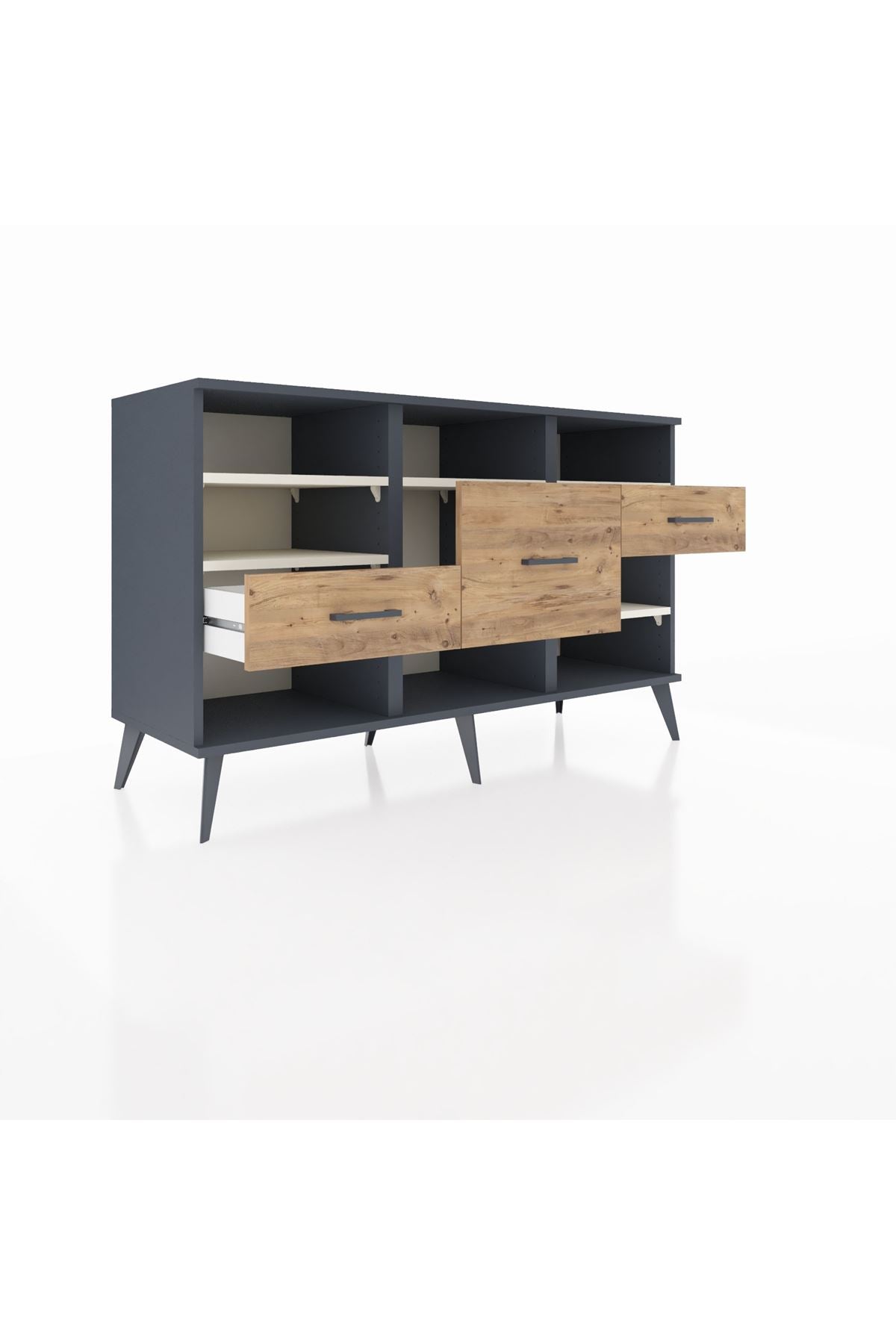 Kronos Konsol 5 Raflı 3 Çekmeceli 132x59x83 - S606M004V15C
