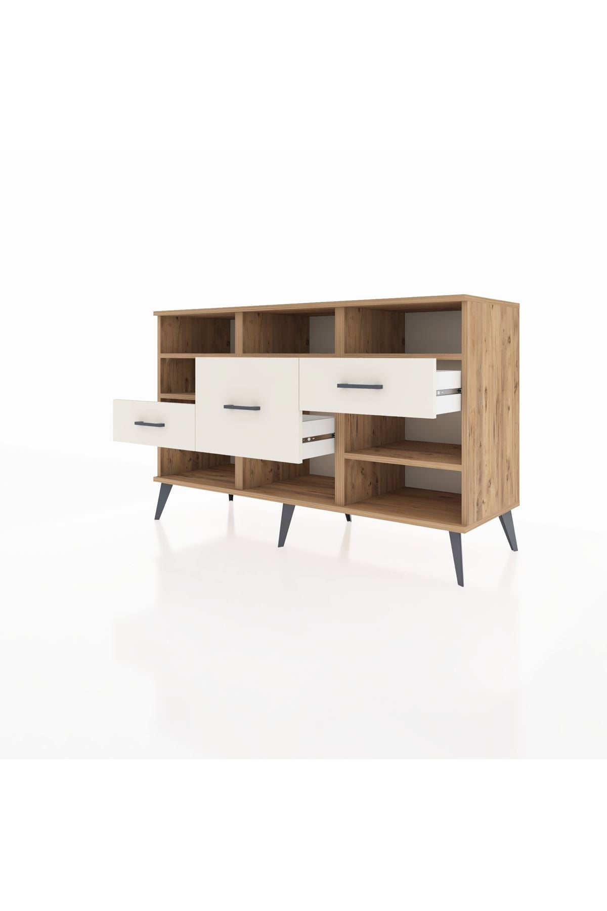 Kronos Konsol 5 Raflı 3 Çekmeceli 132x59x83 - S606M004V19C