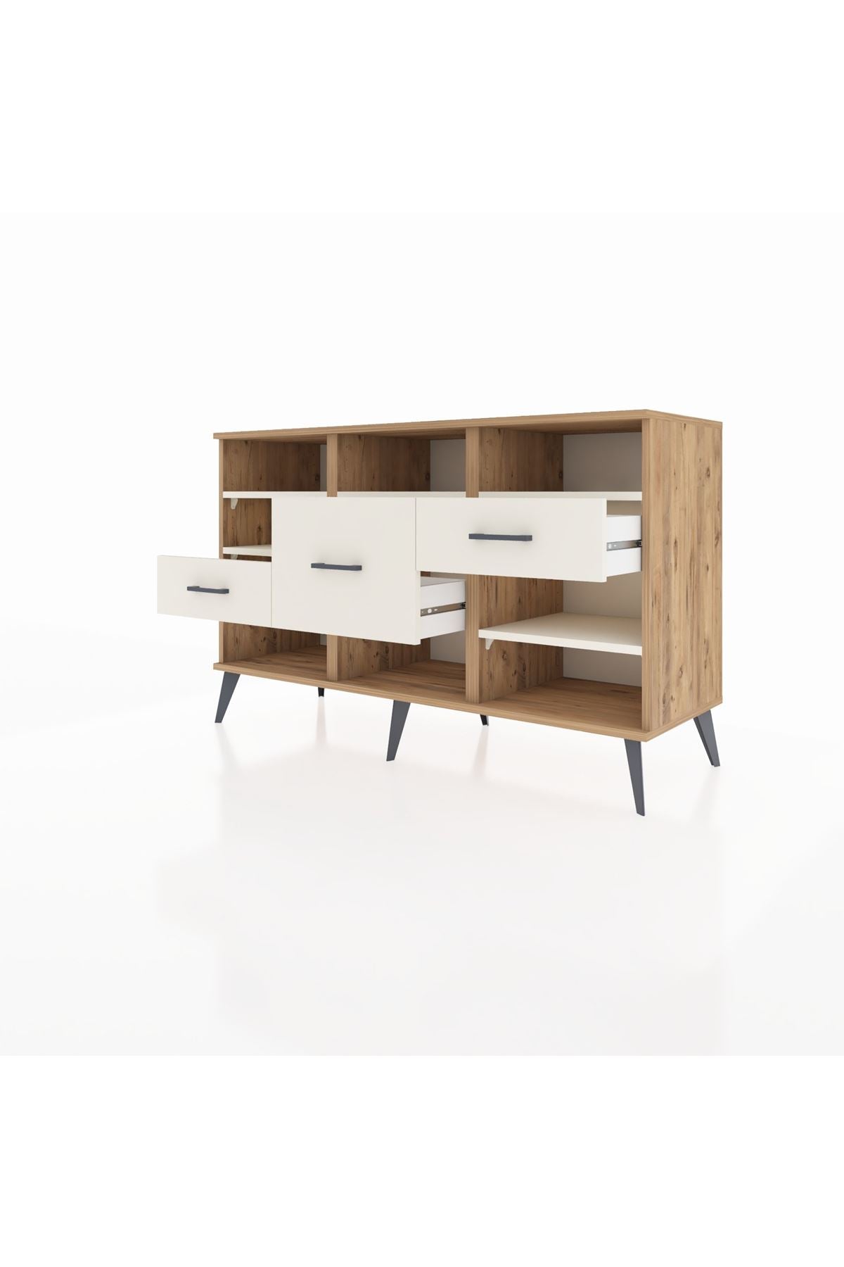 Kronos Konsol 5 Raflı 3 Çekmeceli 132x59x83 - S606M004V22C