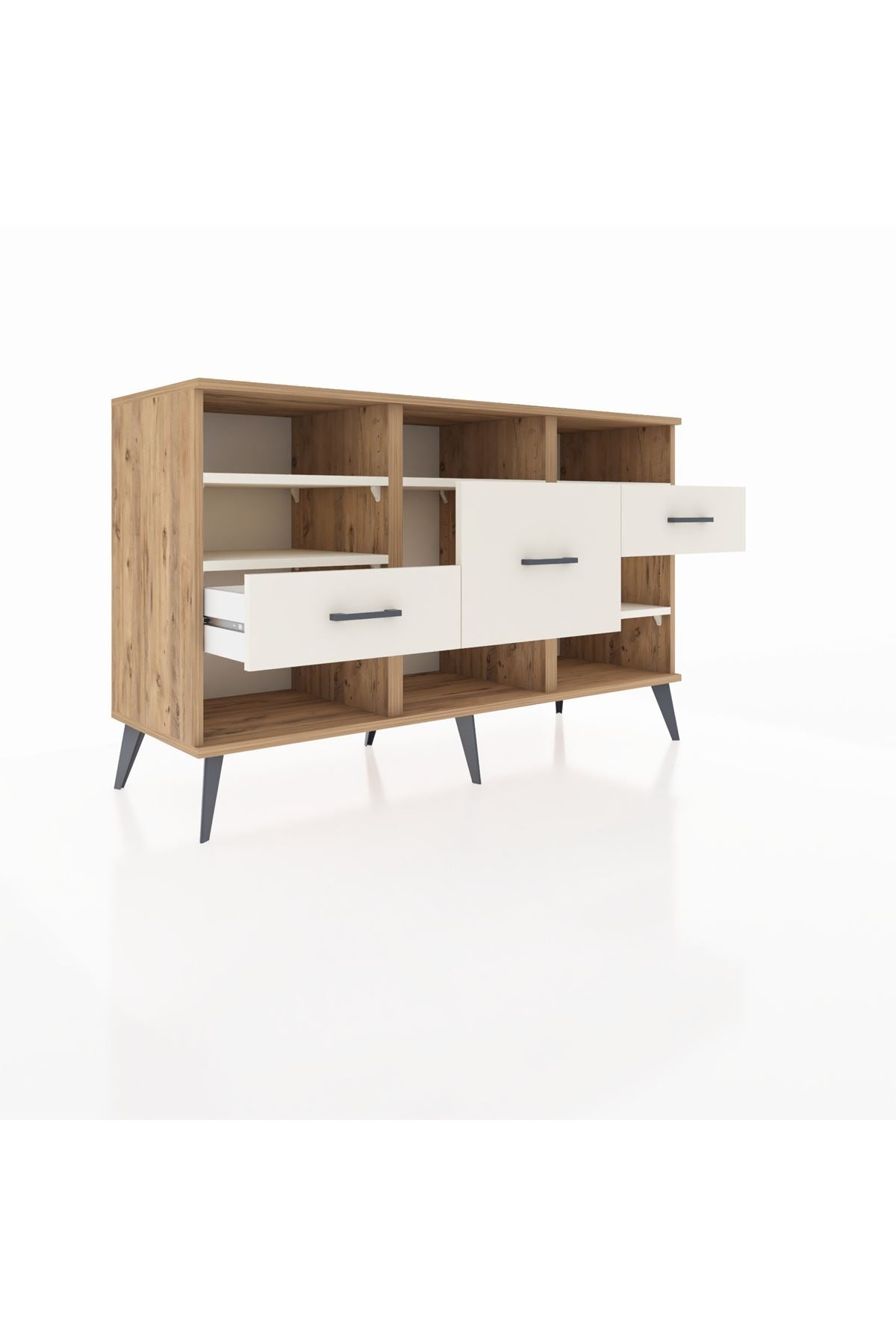 Kronos Konsol 5 Raflı 3 Çekmeceli 132x59x83 - S606M004V22C