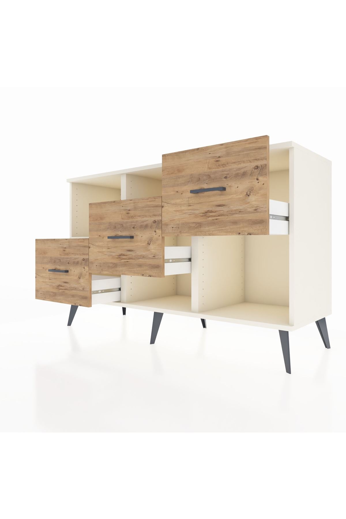 Kronos Konsol 2 Raflı 3 Çekmeceli 132x59x83 - S606M005V06C