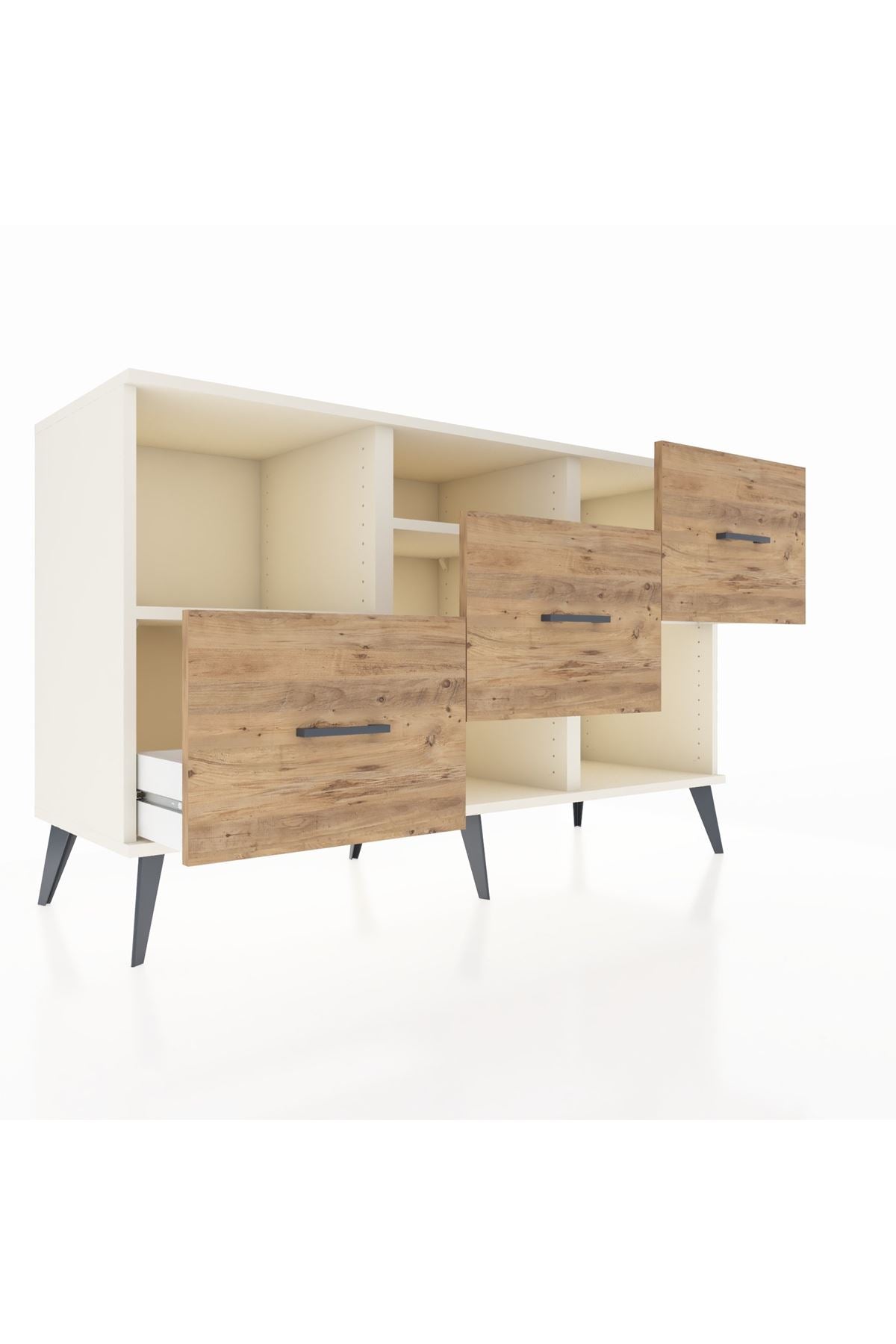 Kronos Konsol 2 Raflı 3 Çekmeceli 132x59x83 - S606M005V06C