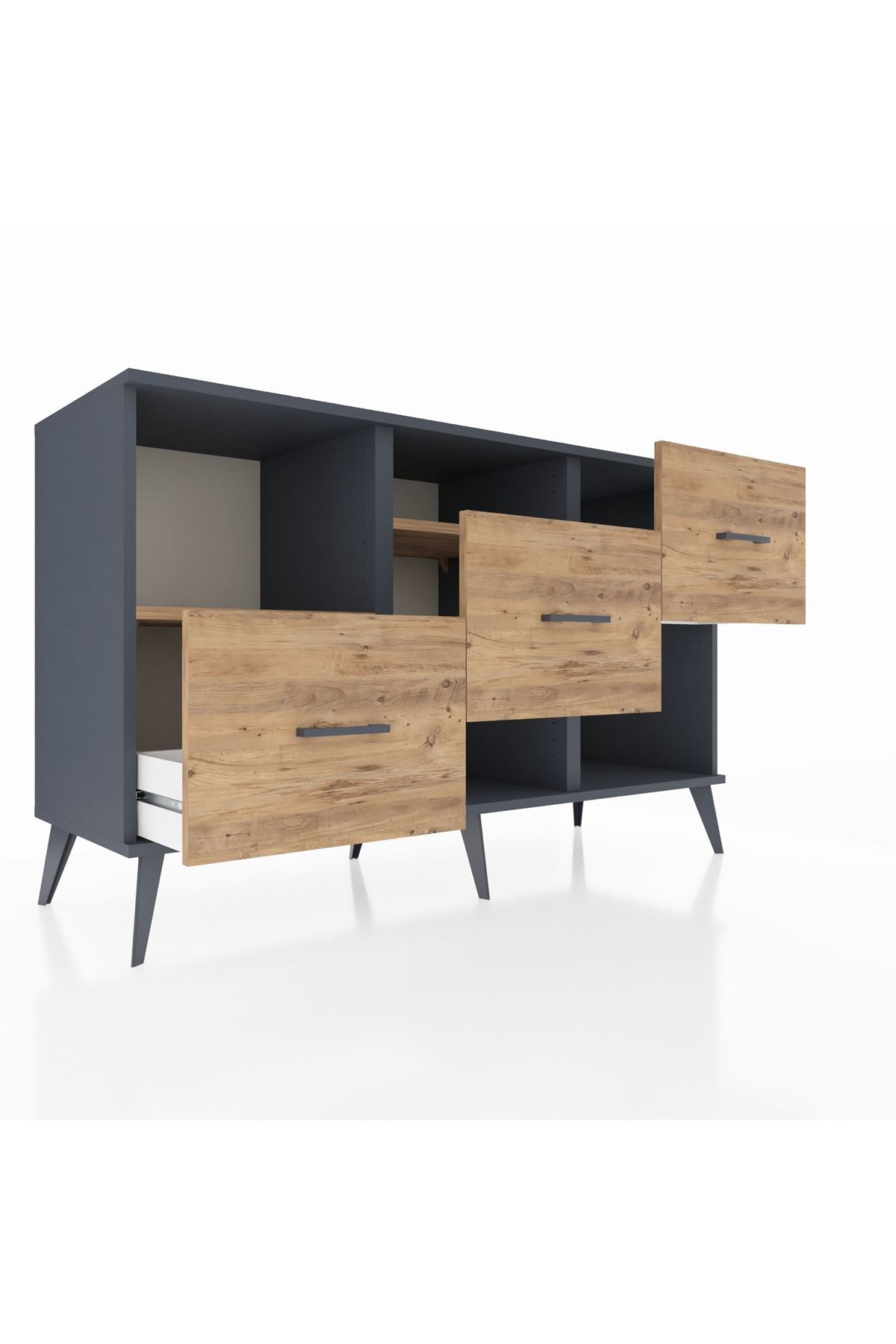 Kronos Konsol 2 Raflı 3 Çekmeceli 132x59x83 - S606M005V12C