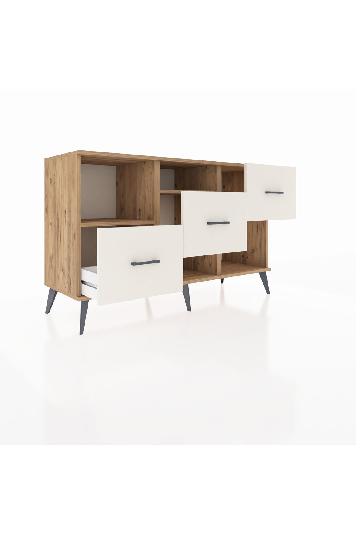 Kronos Konsol 2 Raflı 3 Çekmeceli 132x59x83 - S606M005V19C