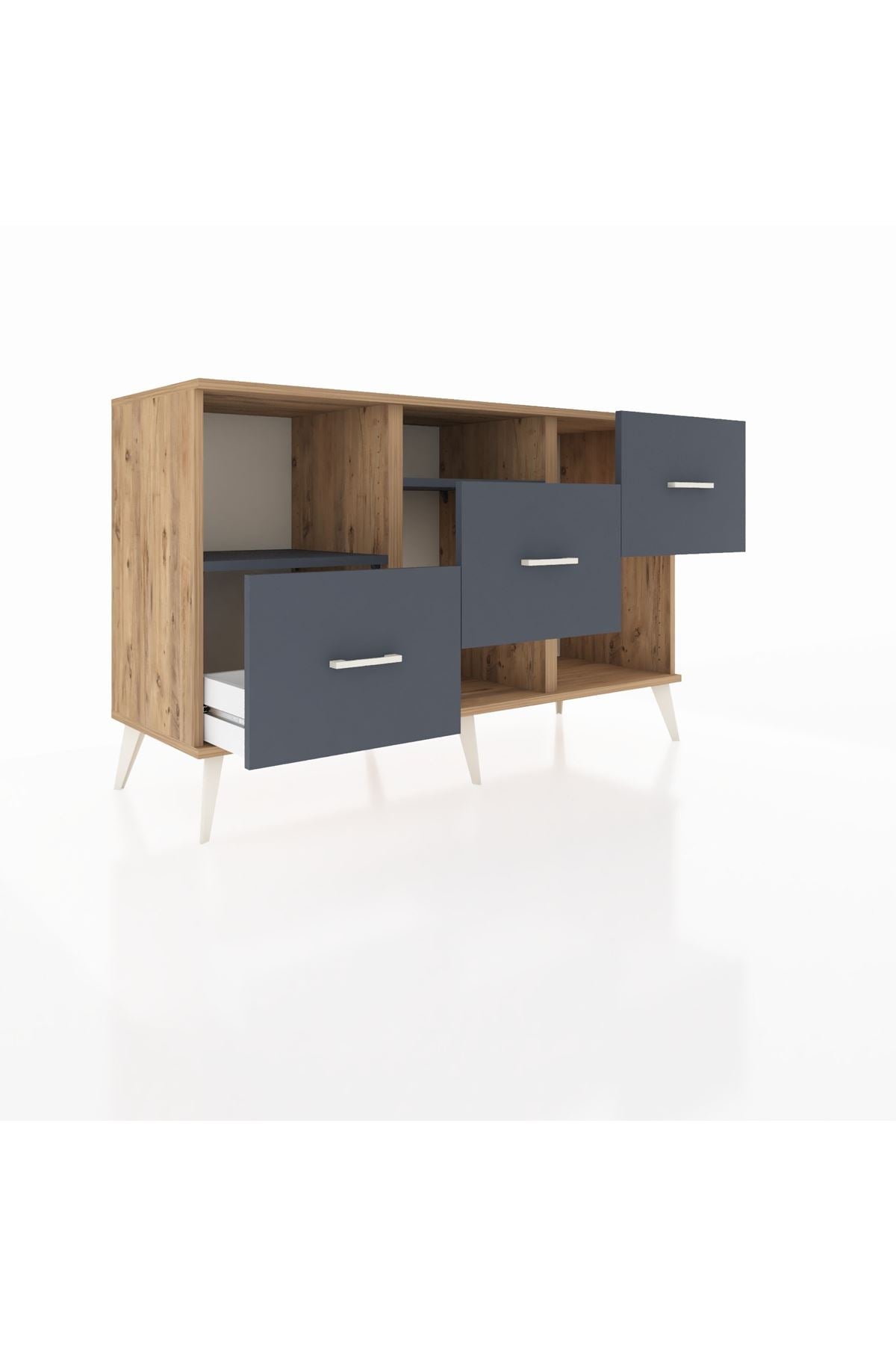Kronos Konsol 2 Raflı 3 Çekmeceli 132x59x83 - S606M005V26C