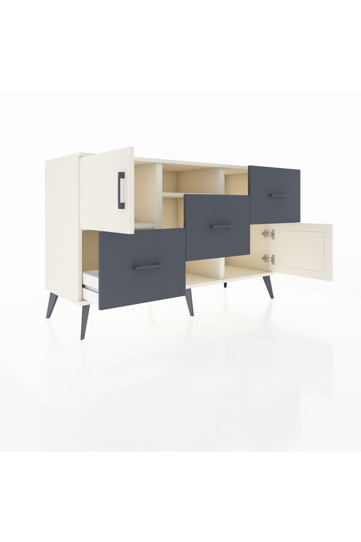 Kronos Konsol 2 Raflı 3 Çekmeceli 2 Kapaklı 132x59x83 - S606M006V05C