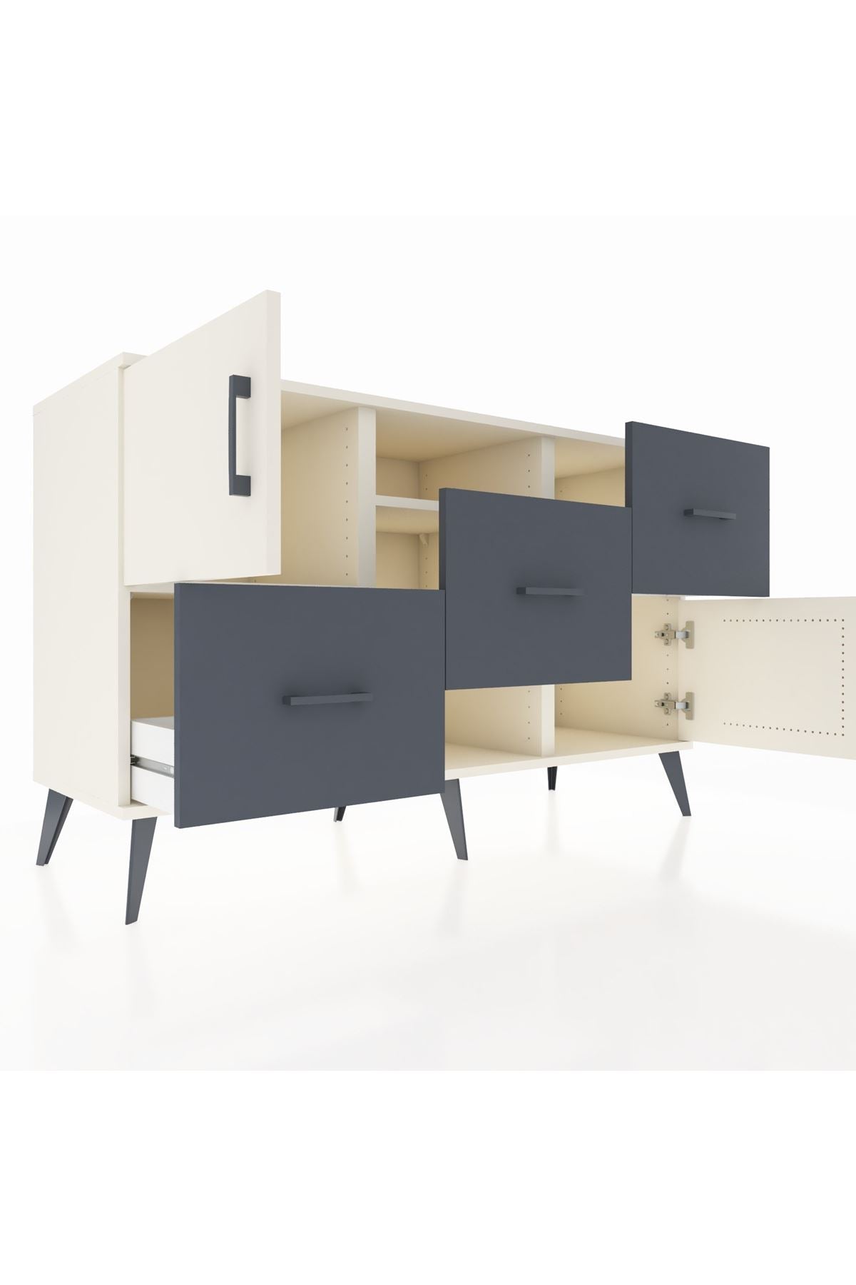 Kronos Konsol 2 Raflı 3 Çekmeceli 2 Kapaklı 132x59x83 - S606M006V05C