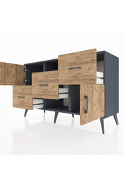 Kronos Konsol 2 Raflı 3 Çekmeceli 2 Kapaklı 132x59x83 - S606M006V12C