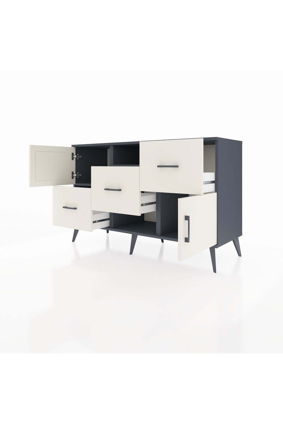 Kronos Konsol 2 Raflı 3 Çekmeceli 2 Kapaklı 132x59x83 - S606M006V13C