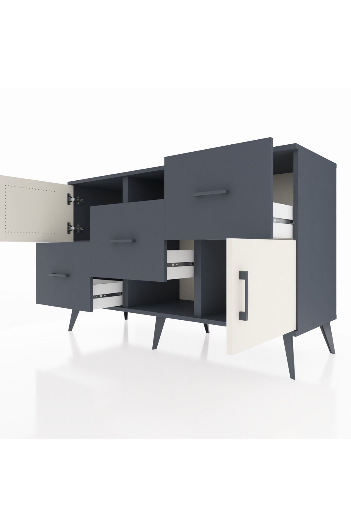 Kronos Konsol 2 Raflı 3 Çekmeceli 2 Kapaklı 132x59x83 - S606M006V14C