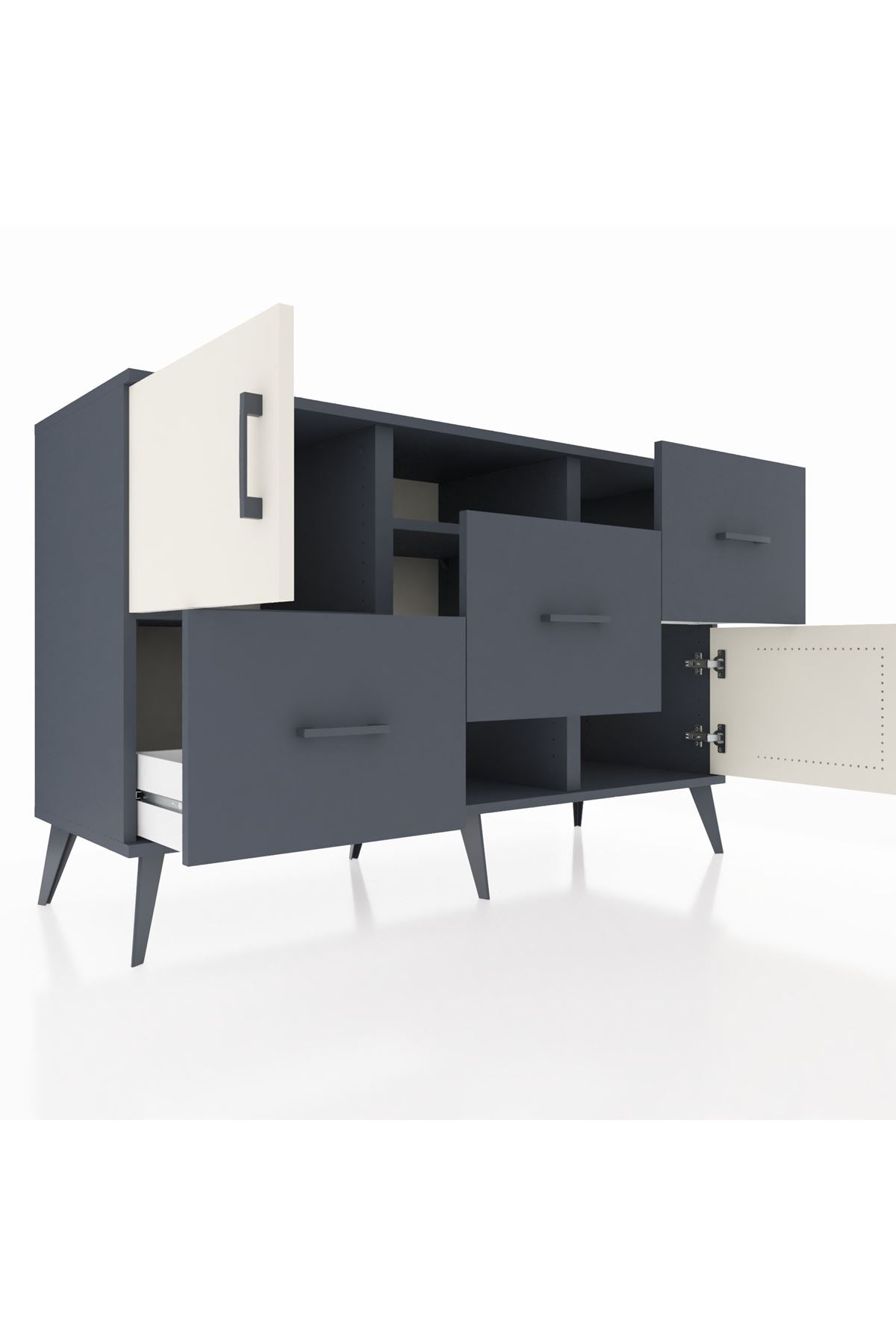 Kronos Konsol 2 Raflı 3 Çekmeceli 2 Kapaklı 132x59x83 - S606M006V14C