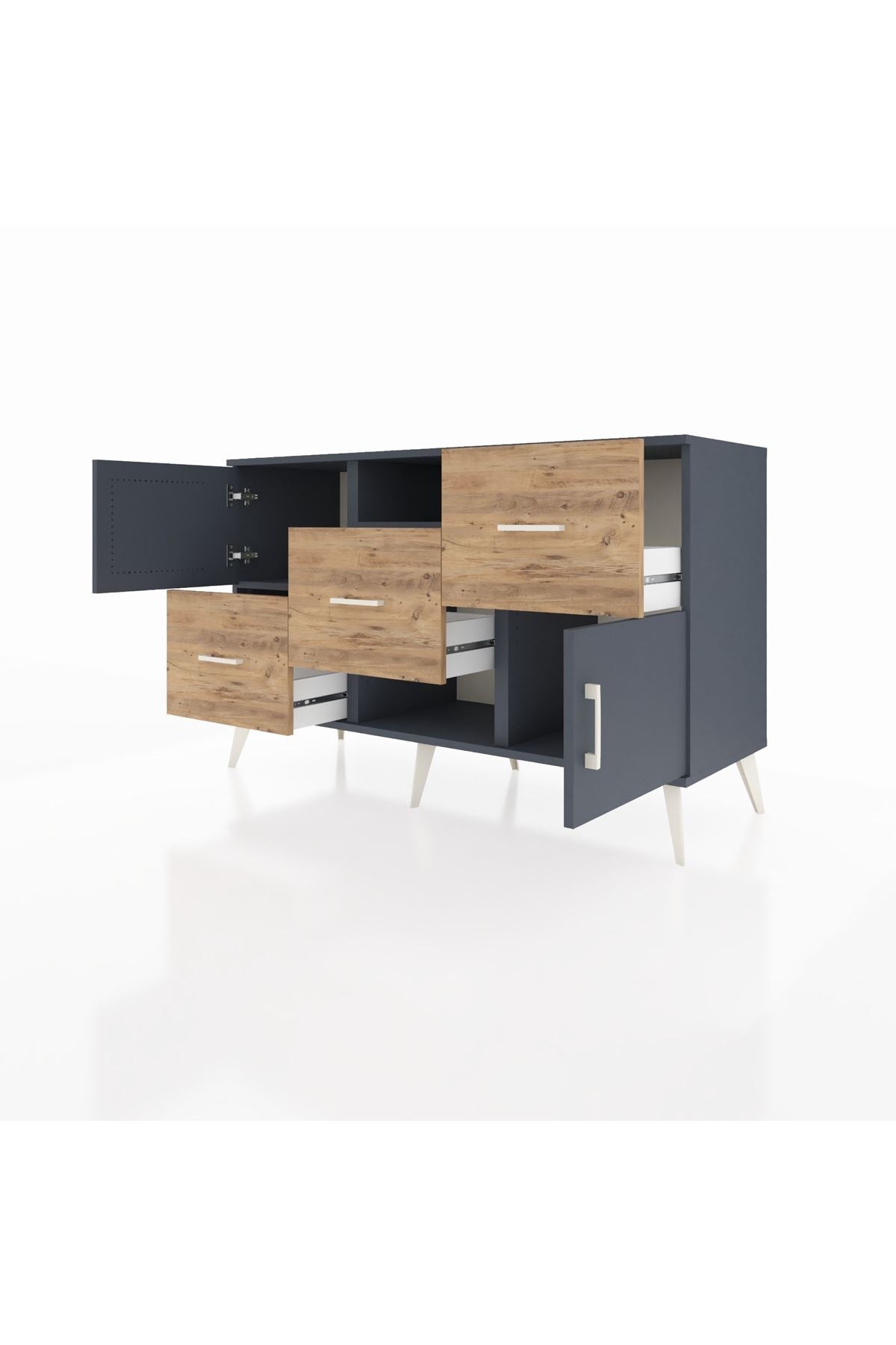 Kronos Konsol 2 Raflı 3 Çekmeceli 2 Kapaklı 132x59x83 - S606M006V18C