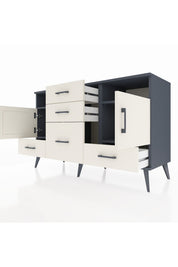 Kronos Konsol 4 Raflı 5 Çekmeceli 2 Kapaklı 132x59x83 - S606M007V13C