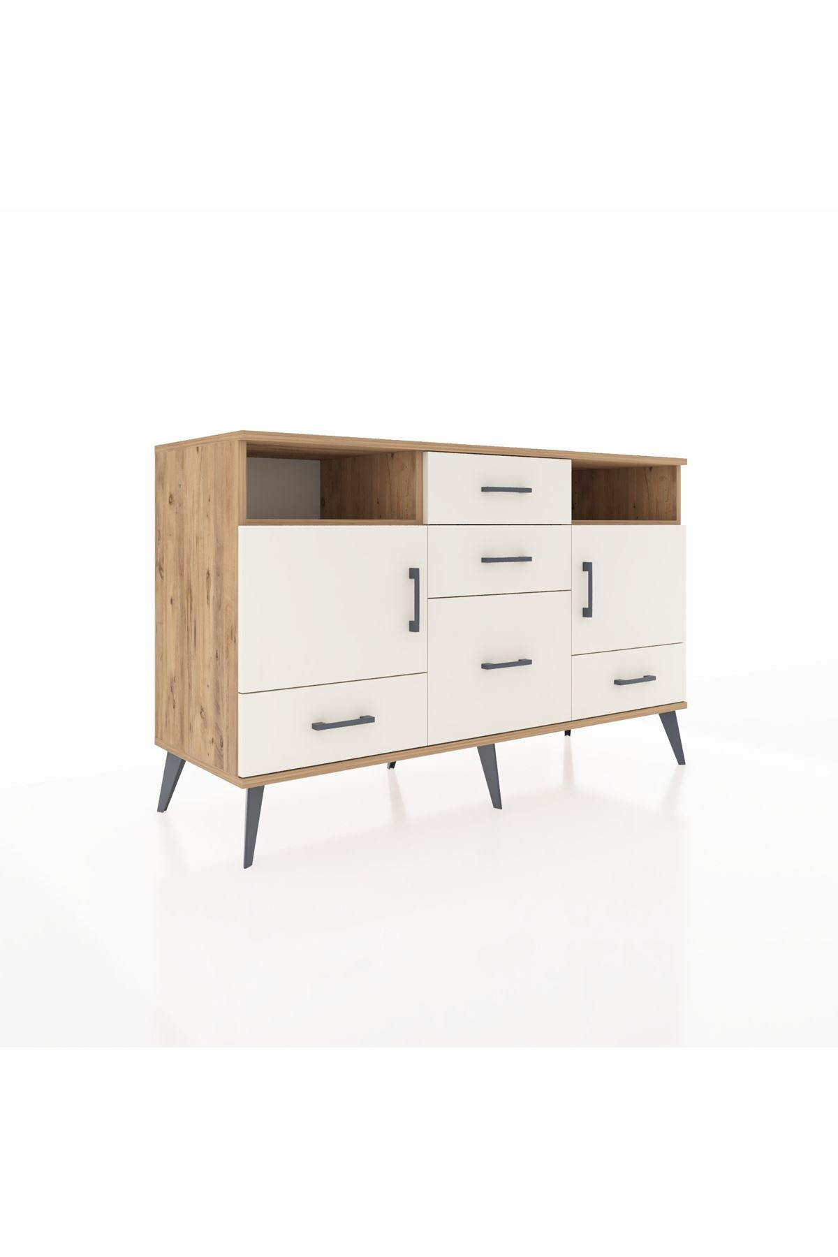 Kronos Konsol 4 Raflı 5 Çekmeceli 2 Kapaklı 132x59x83 - S606M007V22C
