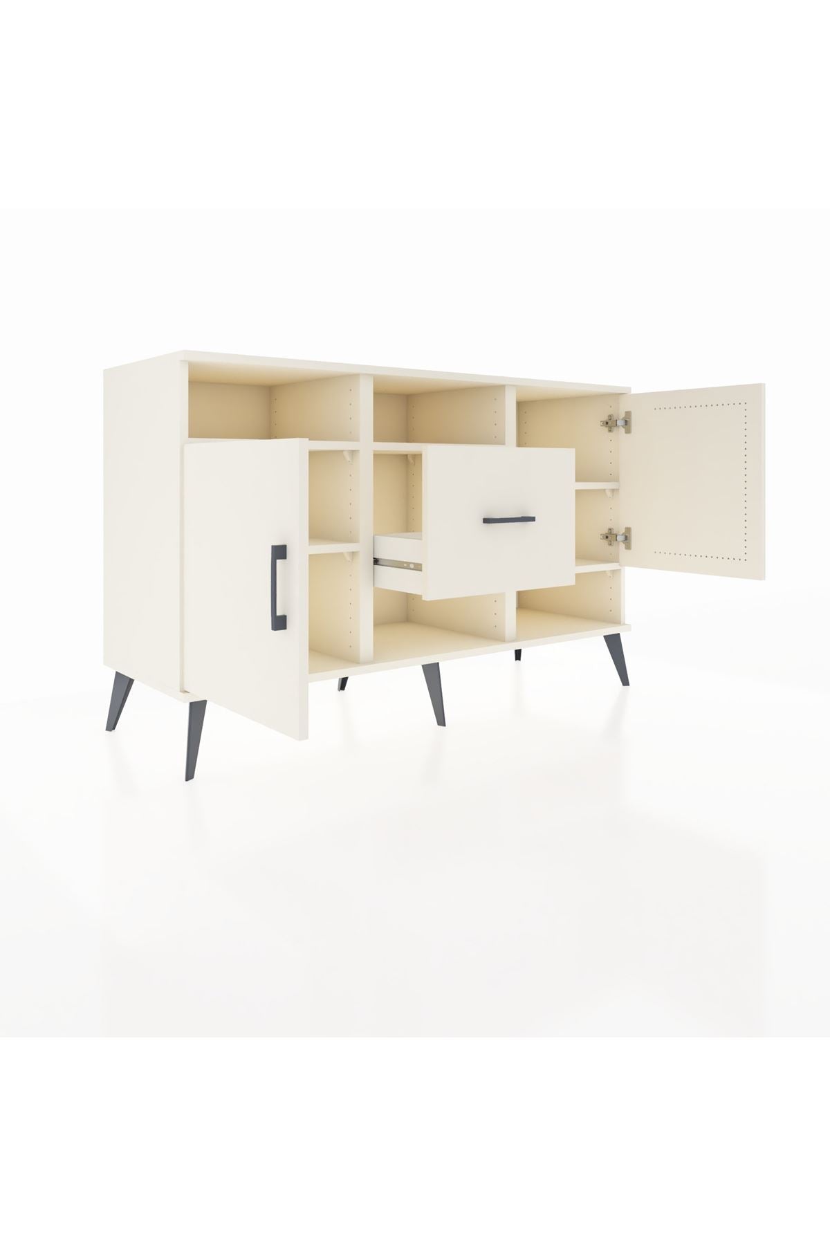 Kronos Konsol 5 Raflı Tek Çekmeceli 2 Kapaklı 132x59x83 - S606M008V04C