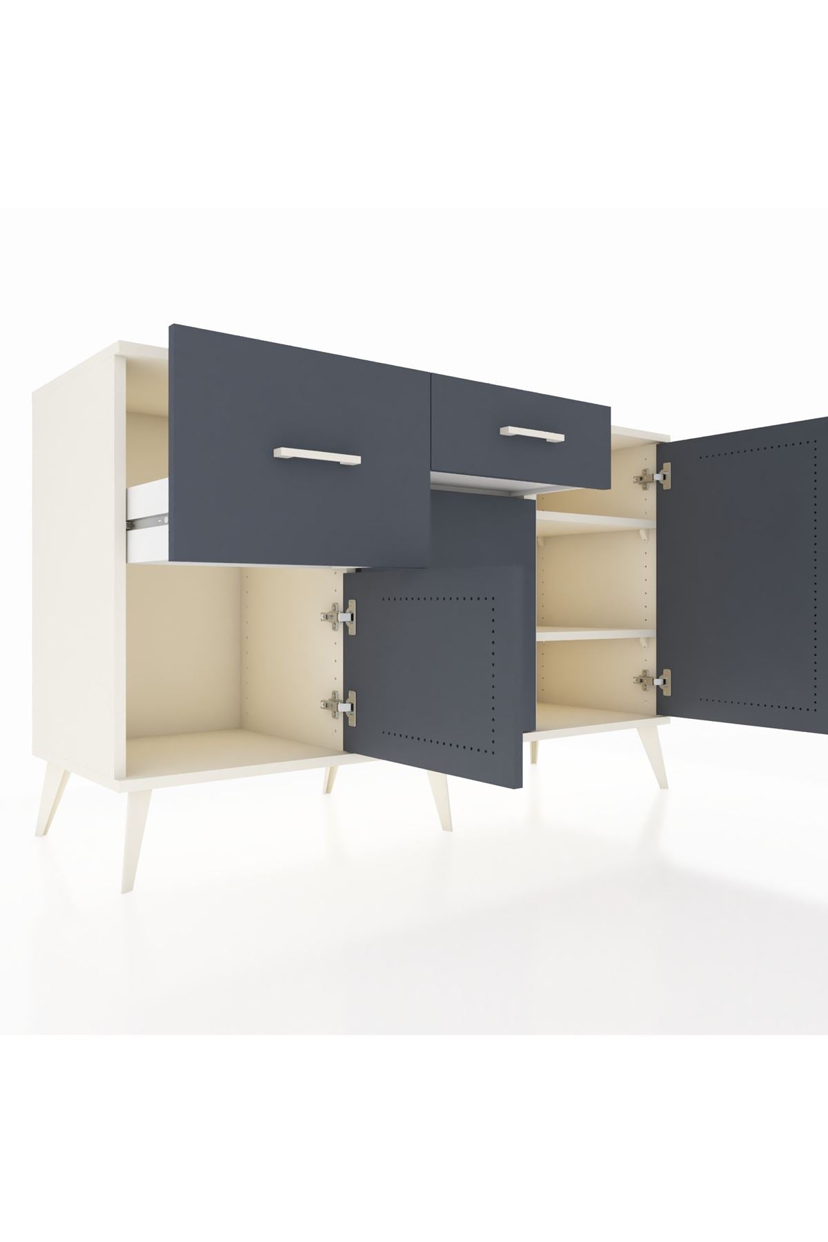 Kronos Konsol 3 Raflı 2 Çekmeceli 3 Kapaklı 132x59x83 - S606M009V08C