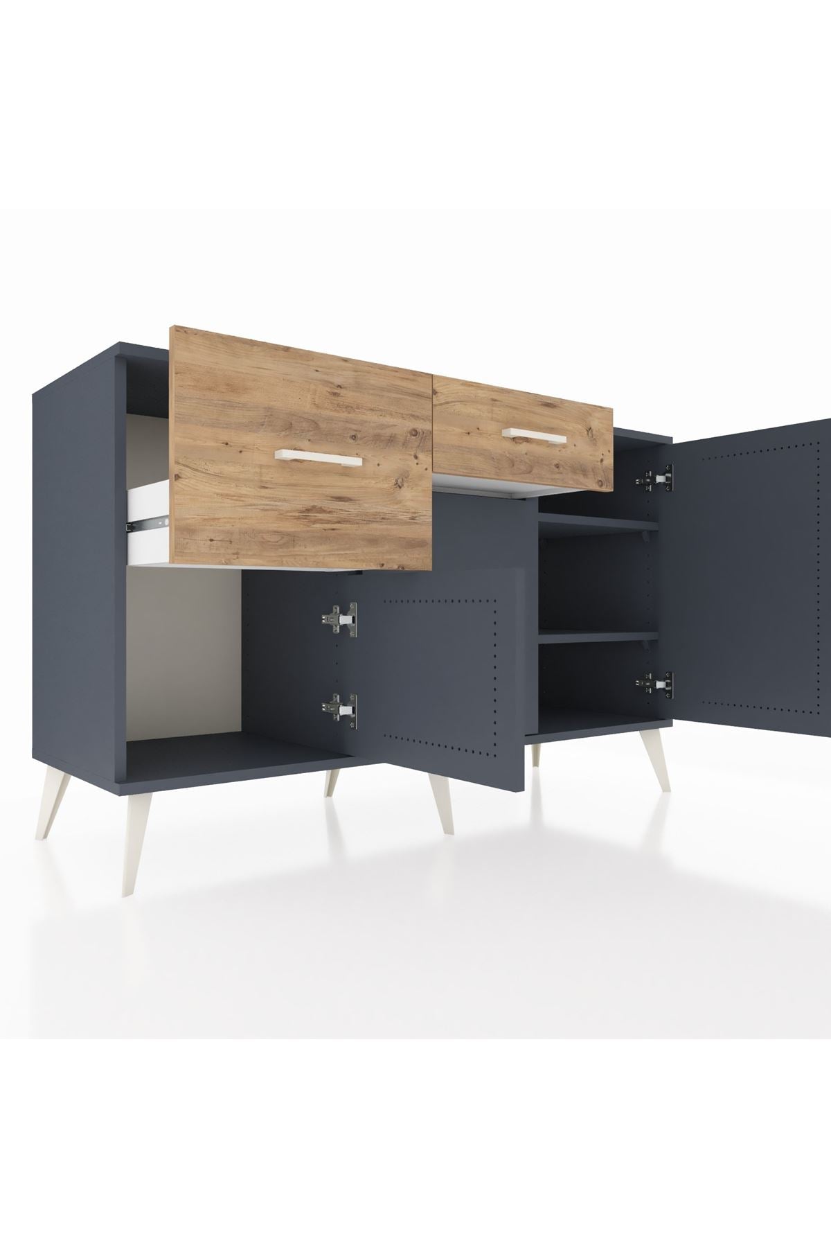 Kronos Konsol 3 Raflı 2 Çekmeceli 3 Kapaklı 132x59x83 - S606M009V18C