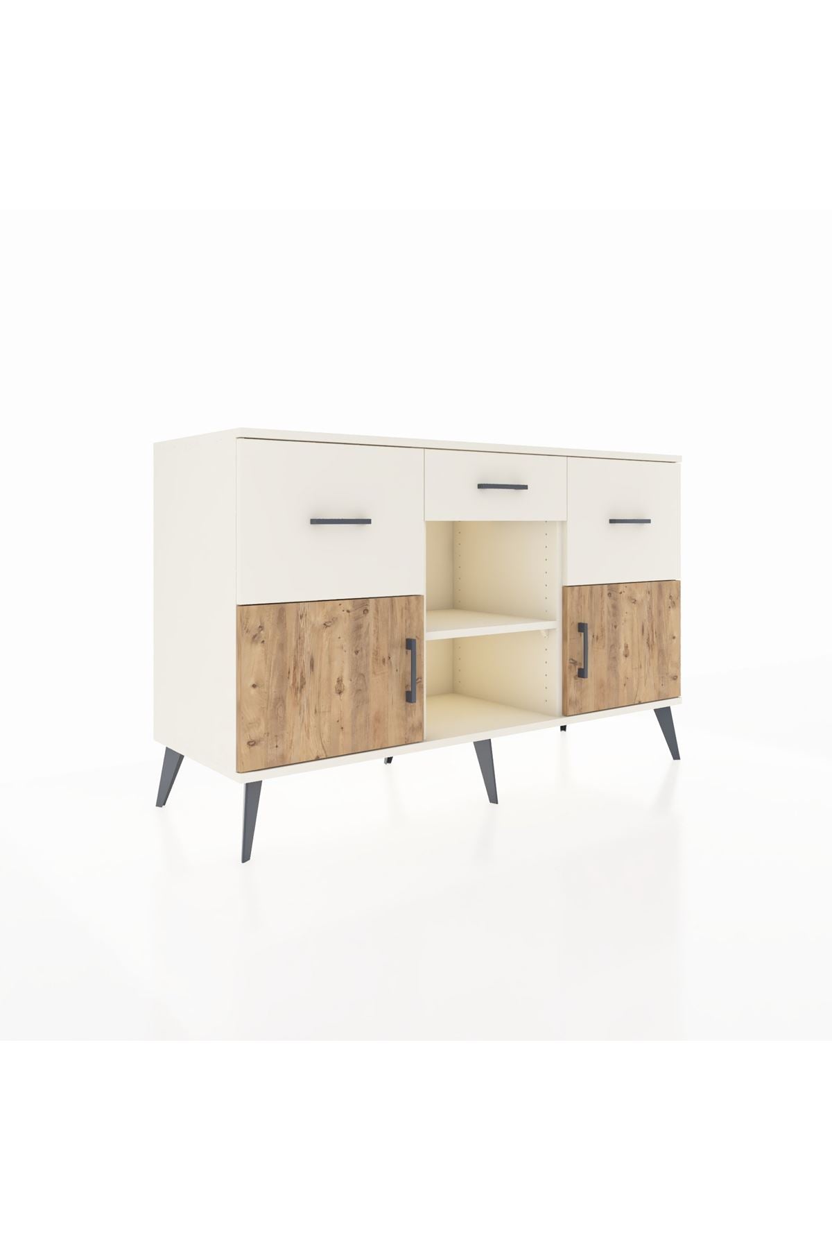 Kronos Konsol Tek Raflı 3 Çekmeceli 3 Kapaklı 132x59x83 - S606M010V01C