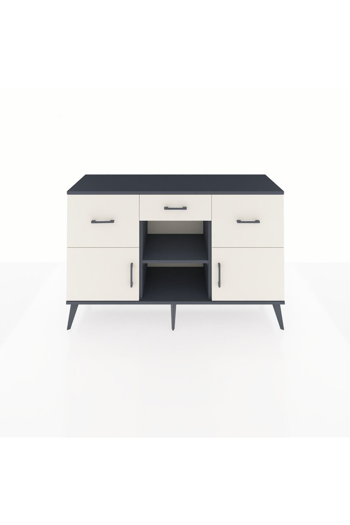 Kronos Konsol Tek Raflı 3 Çekmeceli 3 Kapaklı 132x59x83 - S606M010V13C