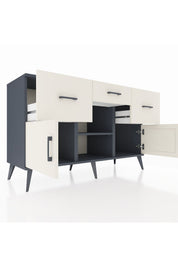 Kronos Konsol Tek Raflı 3 Çekmeceli 3 Kapaklı 132x59x83 - S606M010V13C